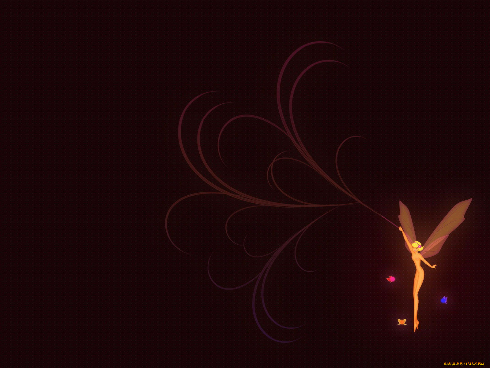 векторная, графика, фея, тёмный