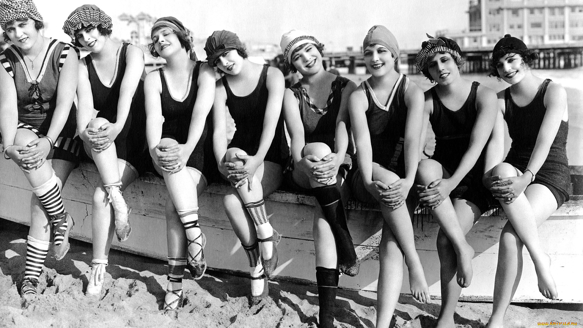 разное, ретро, винтаж, много, девушки, купальные, костюмы