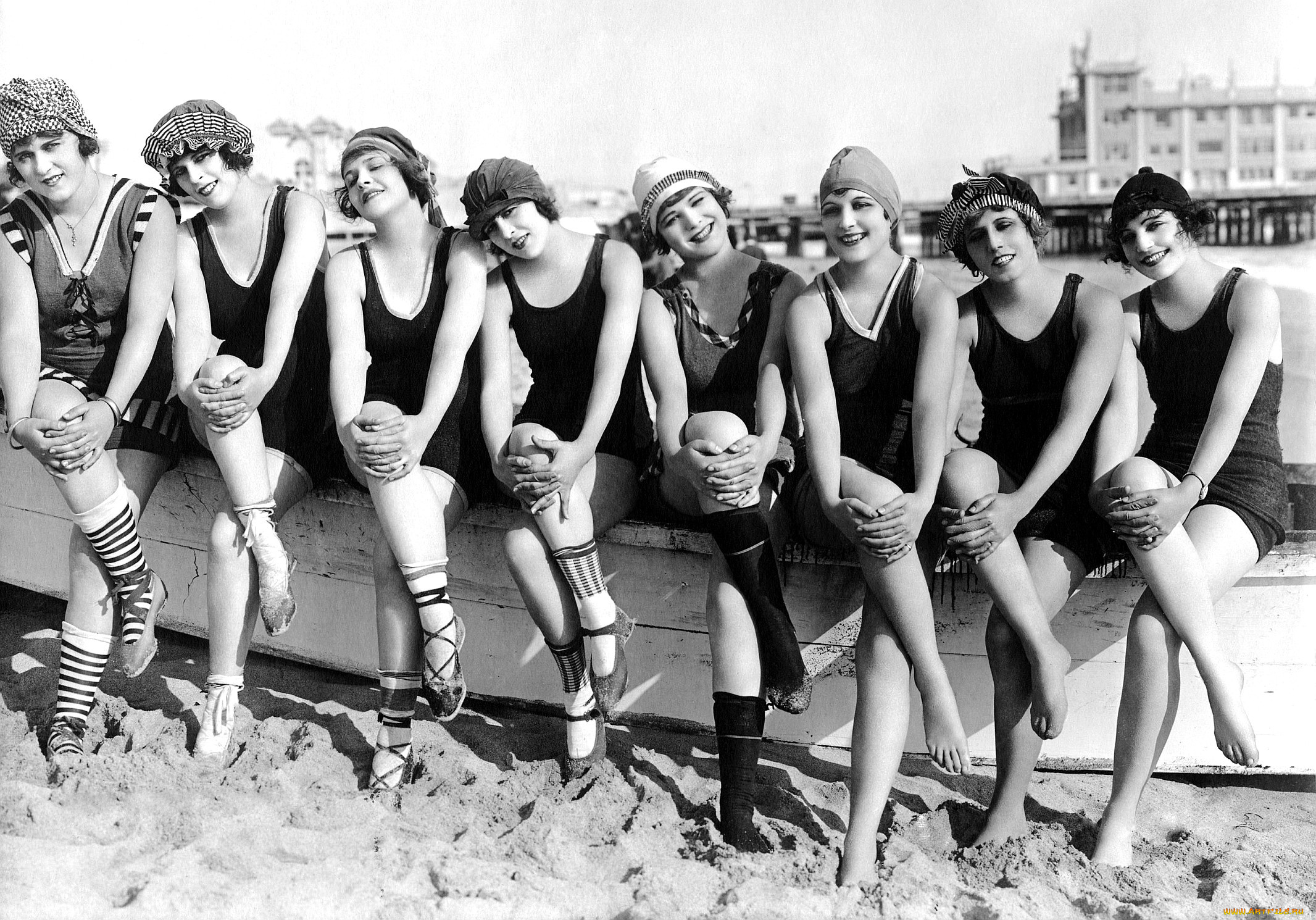 разное, ретро, винтаж, много, девушки, купальные, костюмы