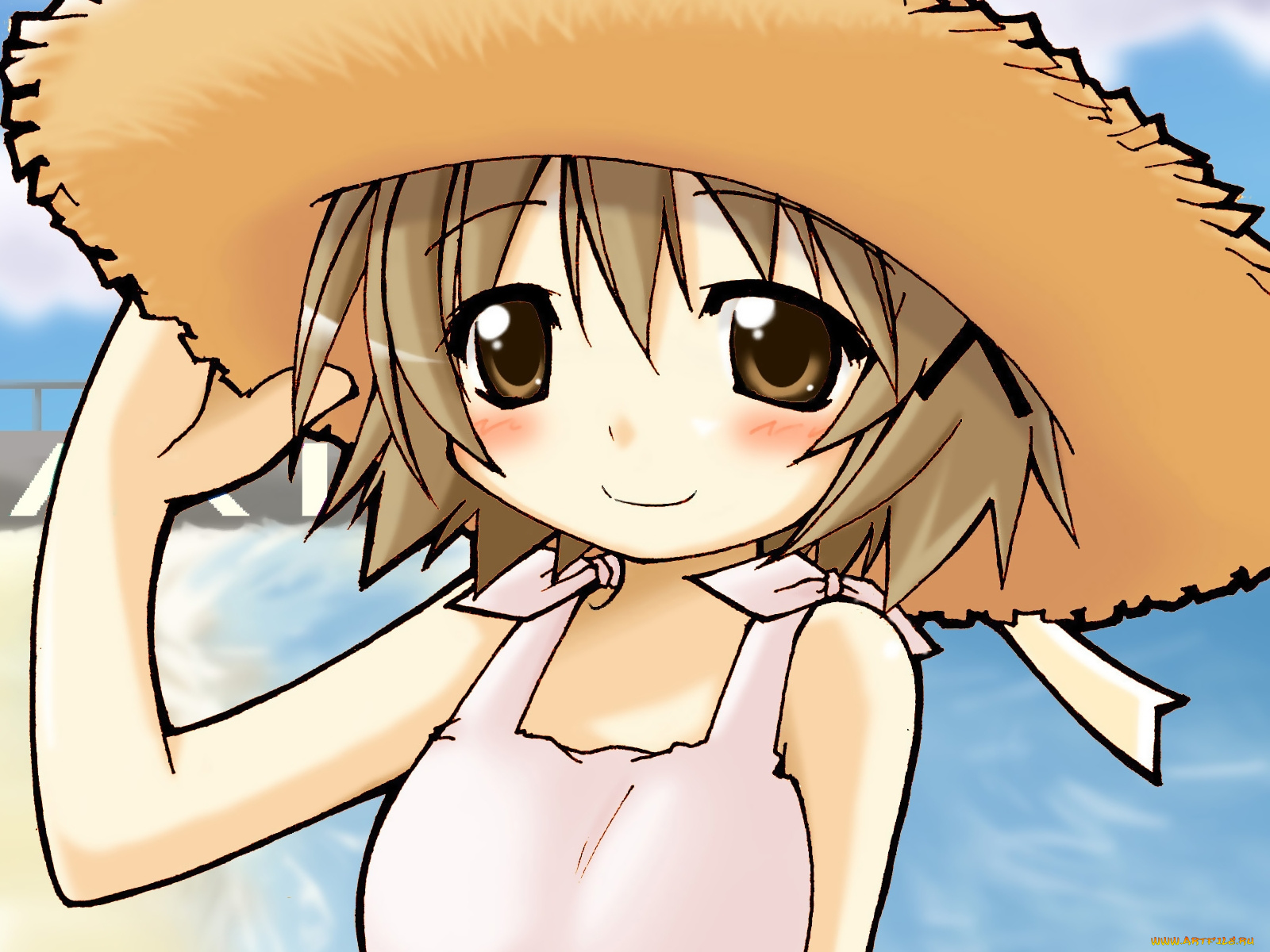 аниме, hidamari, sketch, девушка