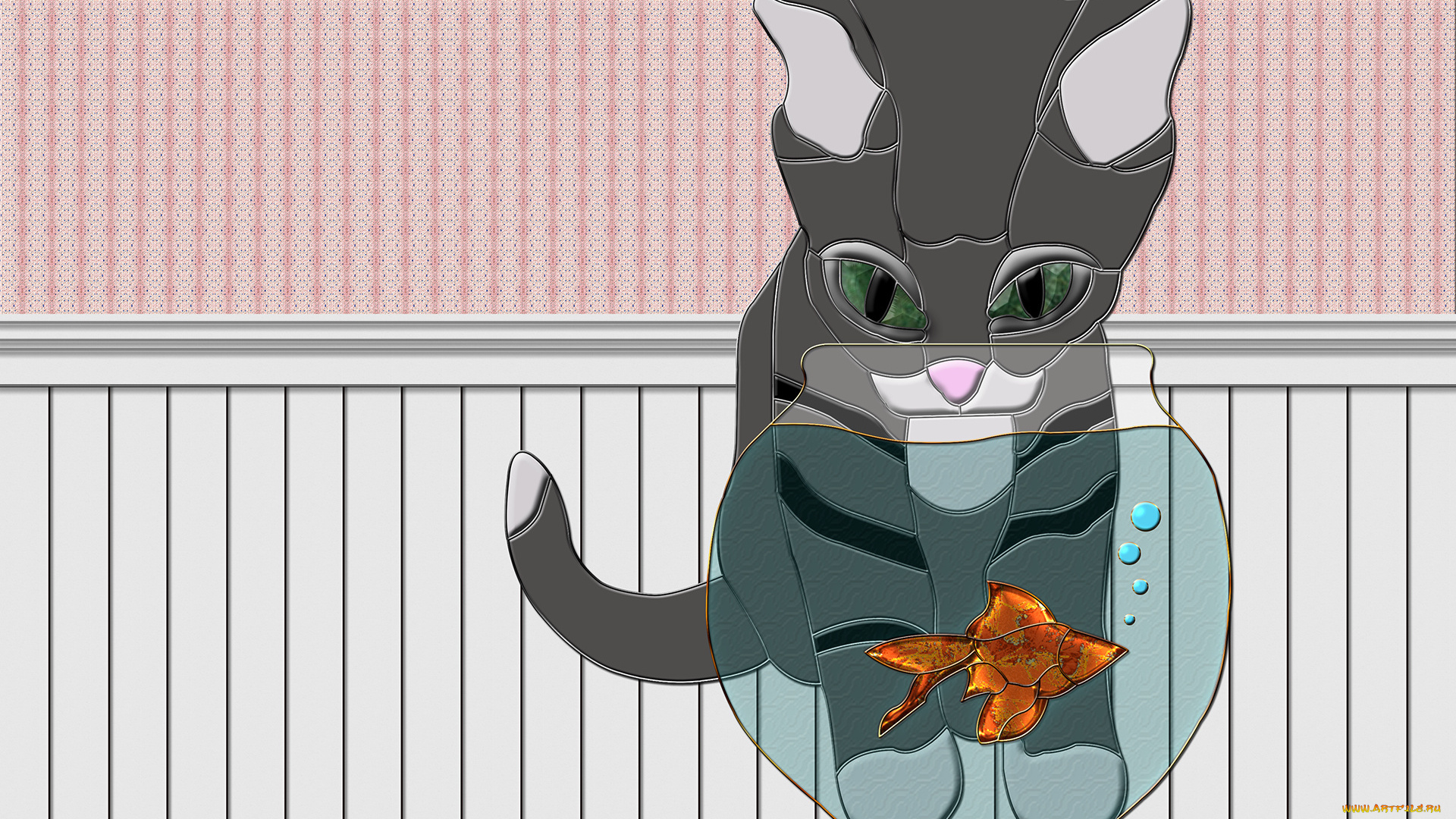 3д, графика, animals, животные, кошка