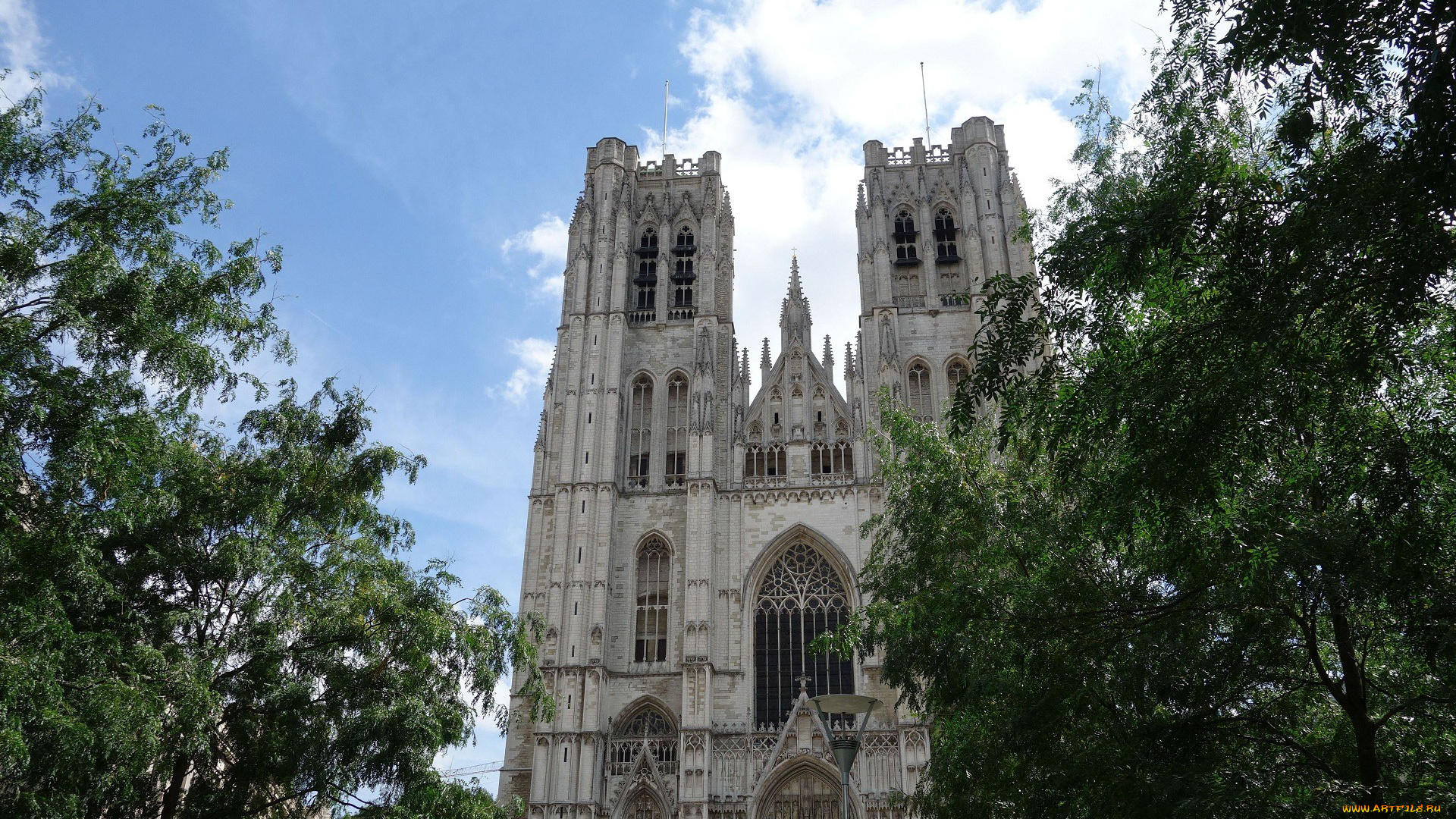 города, католические, соборы, костелы, аббатства, костел, деревья