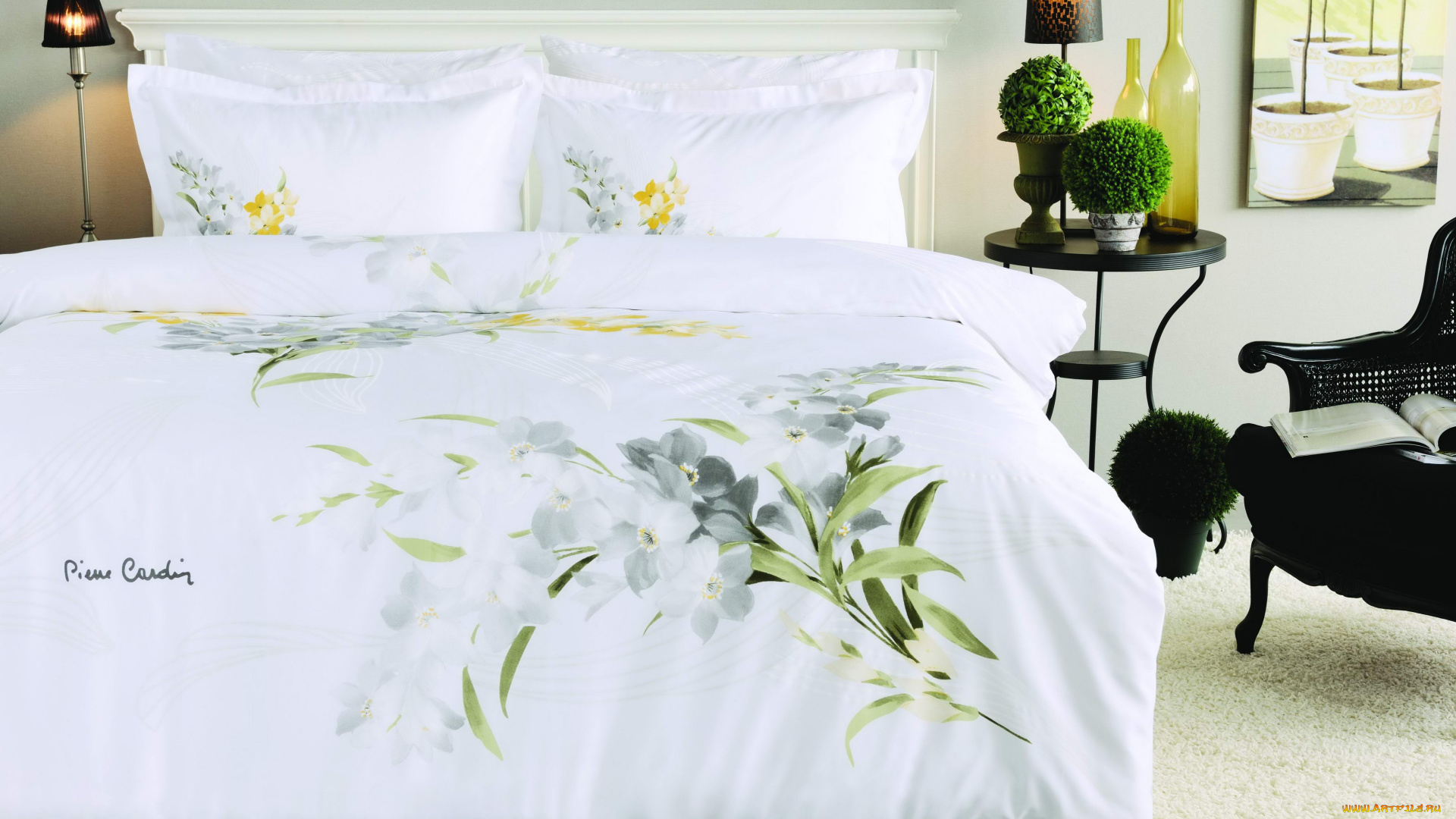 интерьер, спальня, подушки, кровать