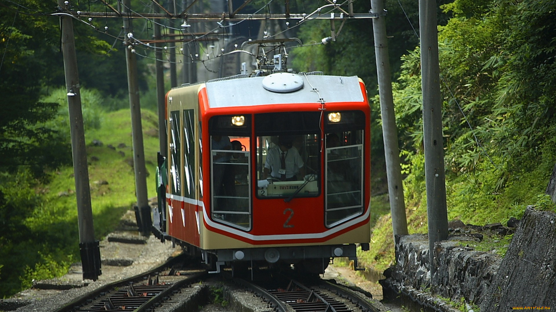 техника, трамваи, горы, Япония