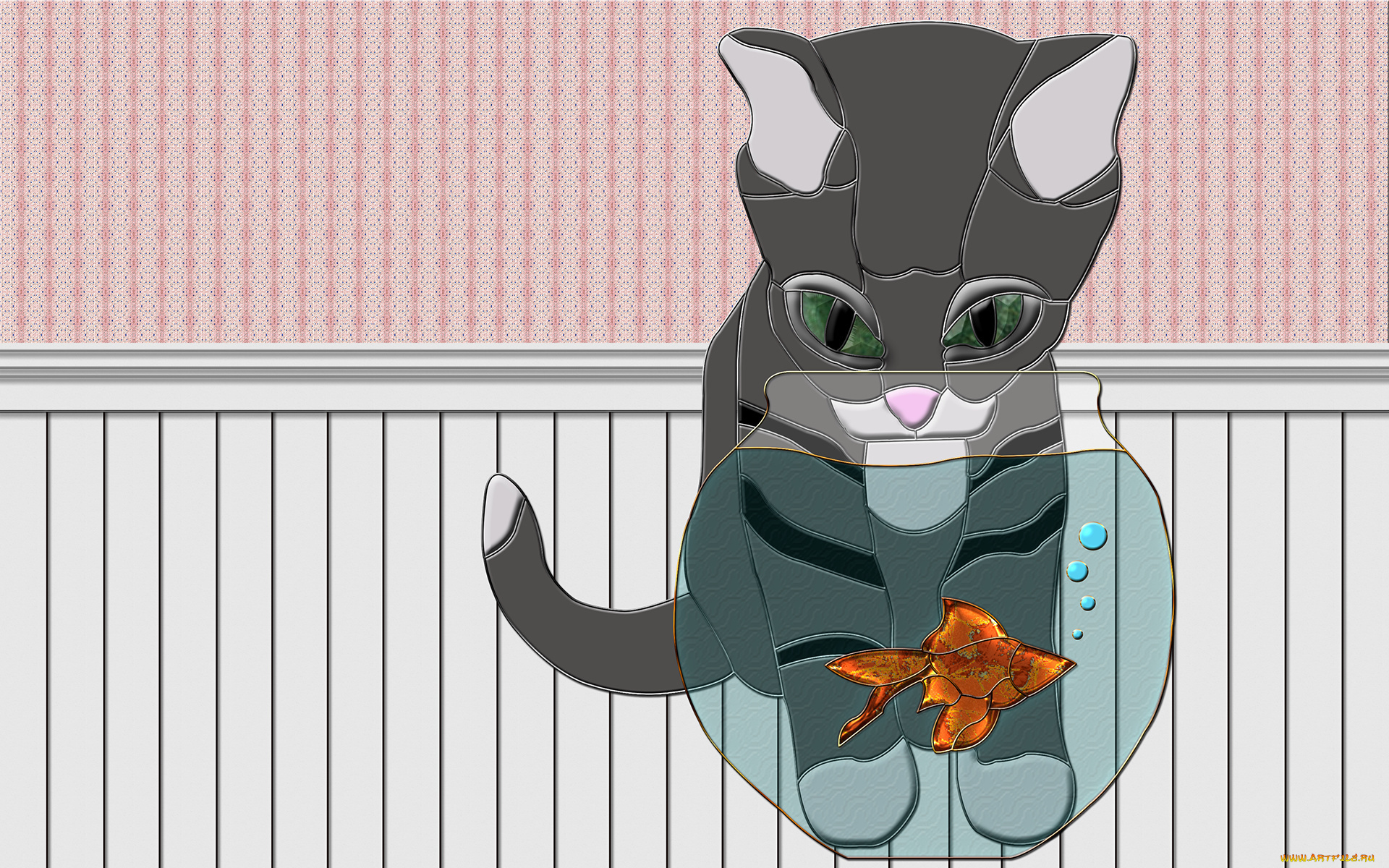 3д, графика, animals, животные, кошка