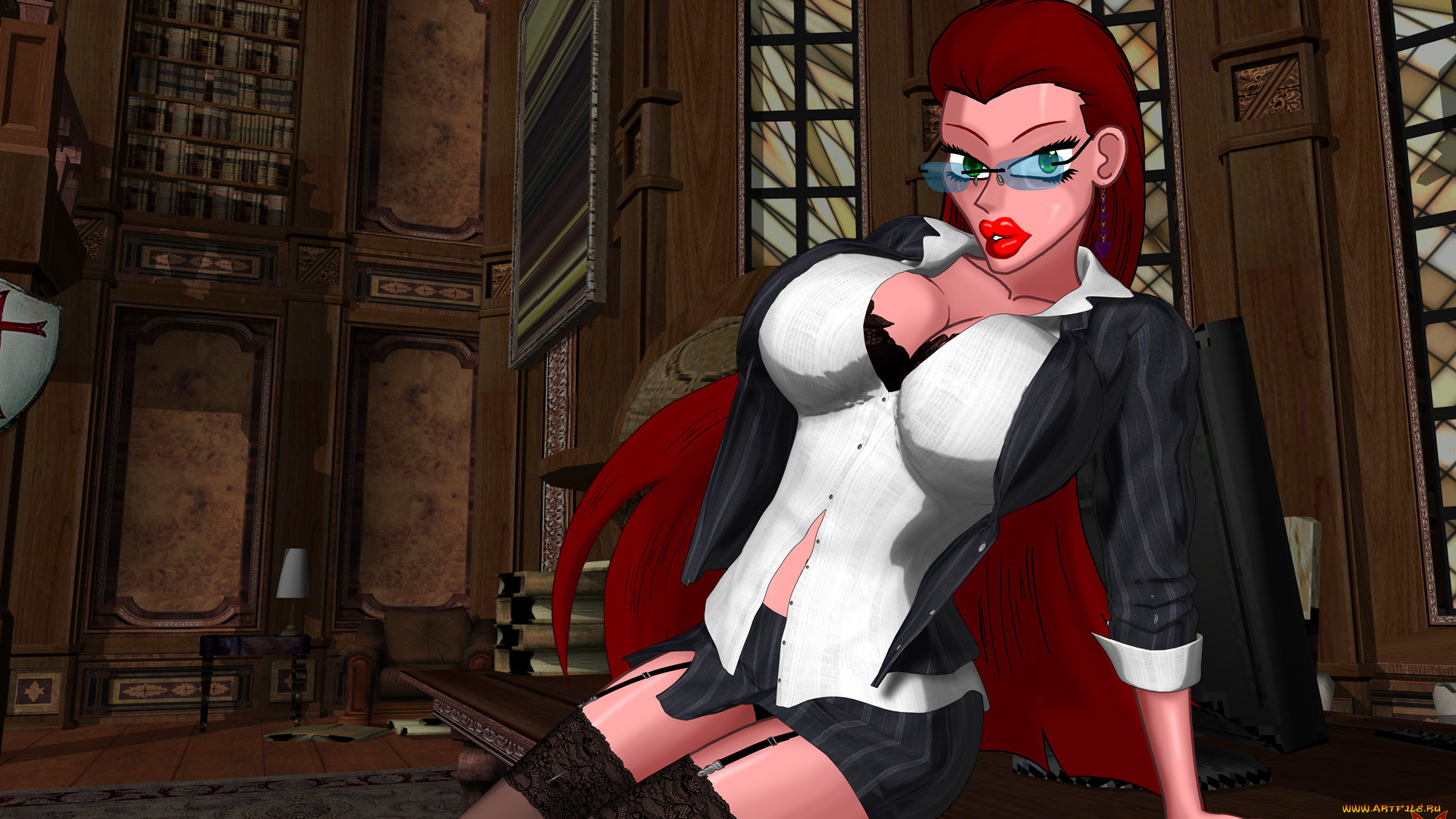 рисованные, люди, девушка, взгляд