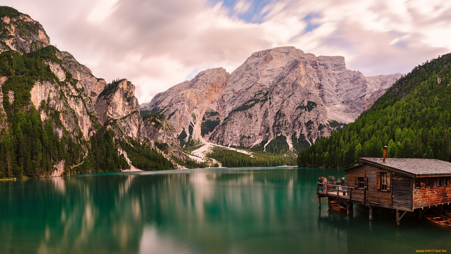 природа, реки, озера, горы, лодочная, станция, озеро, италия, альпы, доломитовые, лодки, dolomites, italy, alps