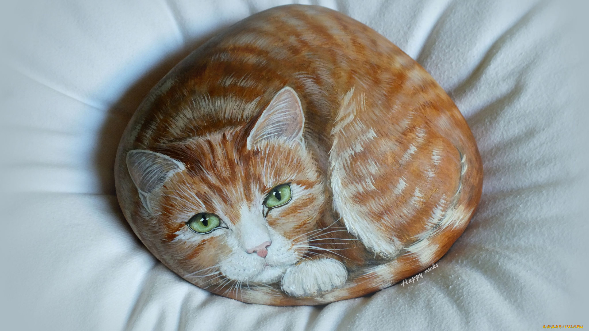 разное, ремесла, , поделки, , рукоделие, рисунок, киса, камень