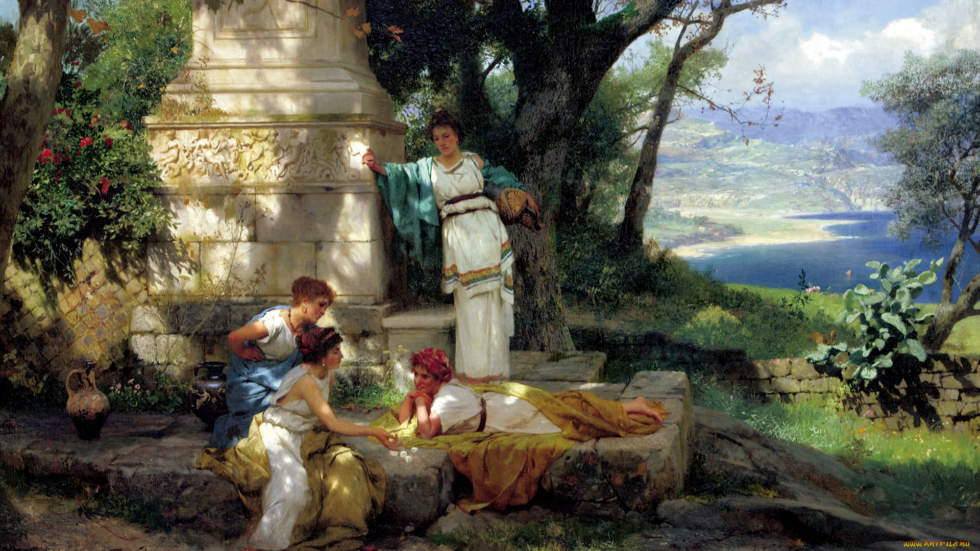 рисованное, живопись, девушки