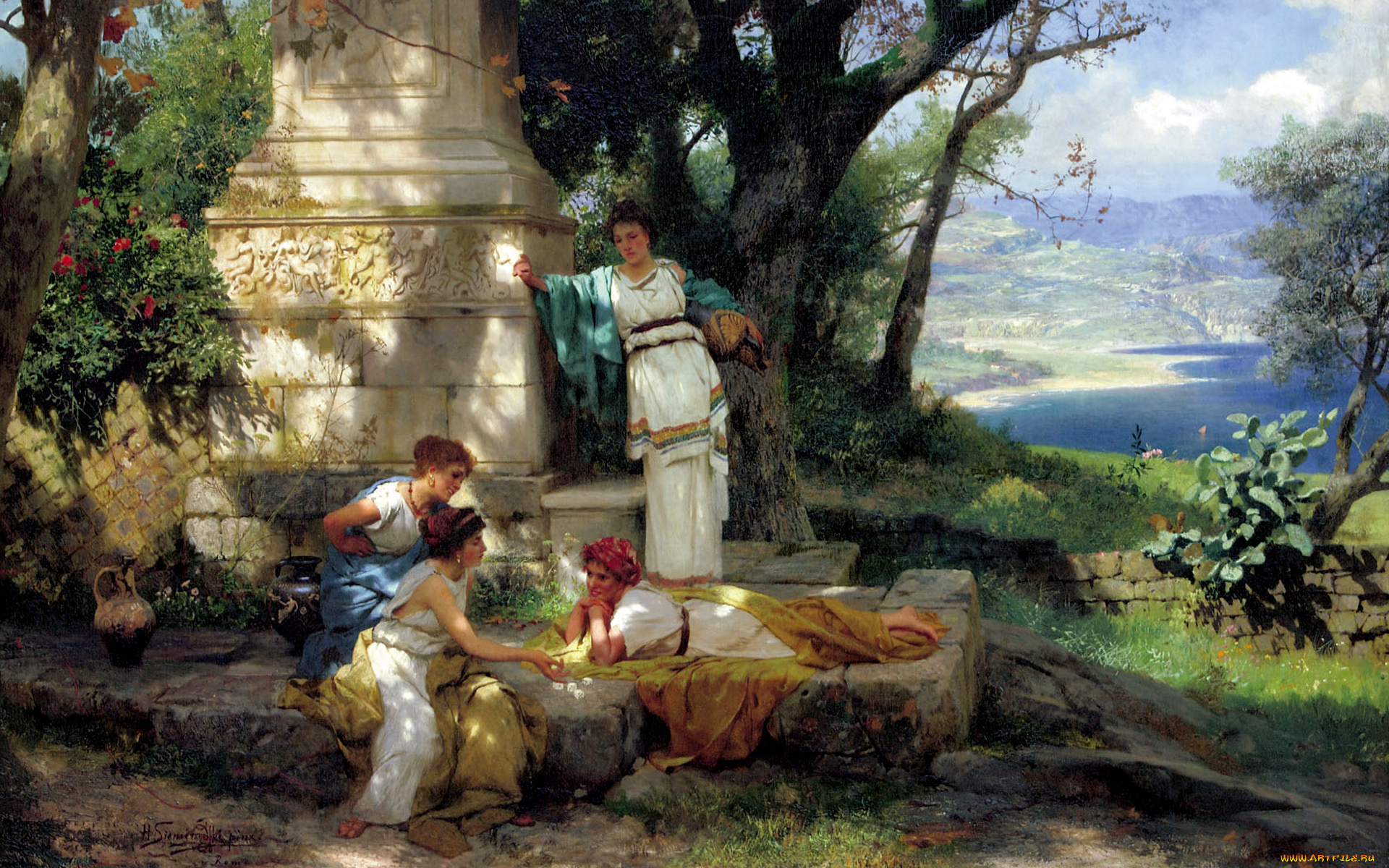 рисованное, живопись, девушки