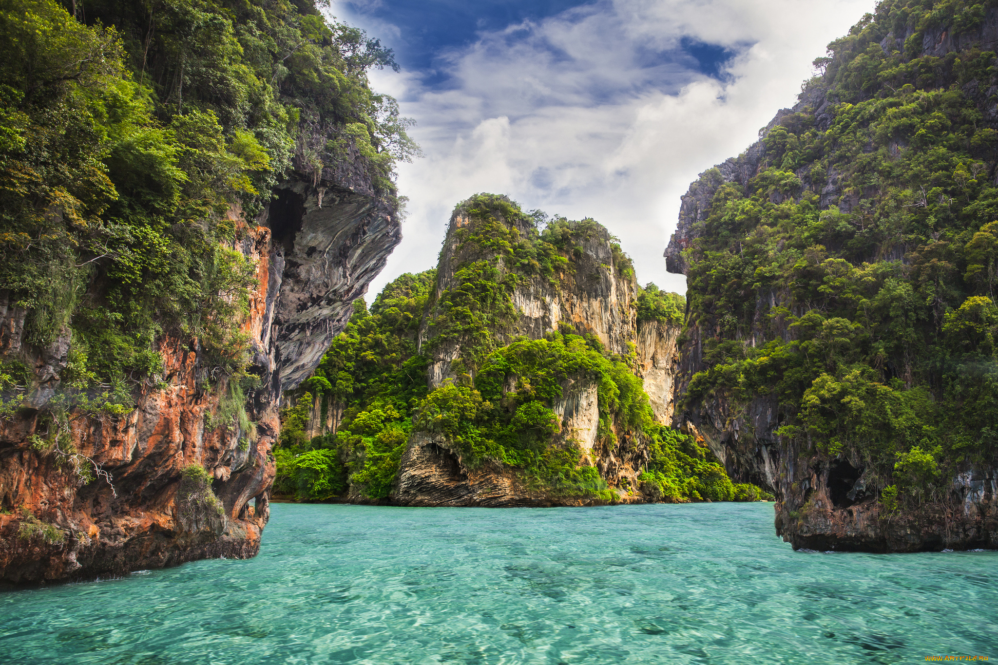 природа, побережье, скалы, море