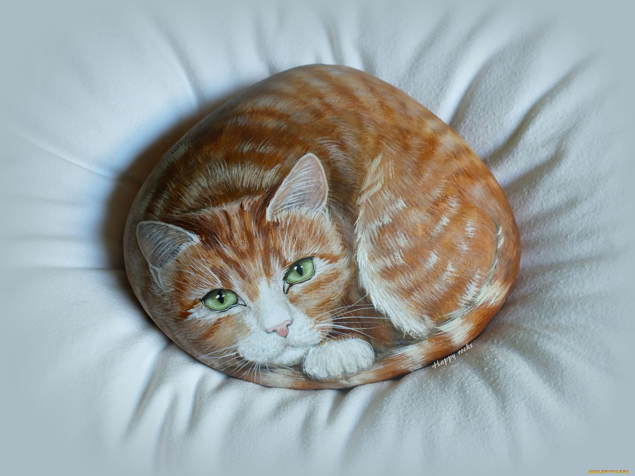 разное, ремесла, , поделки, , рукоделие, рисунок, киса, камень