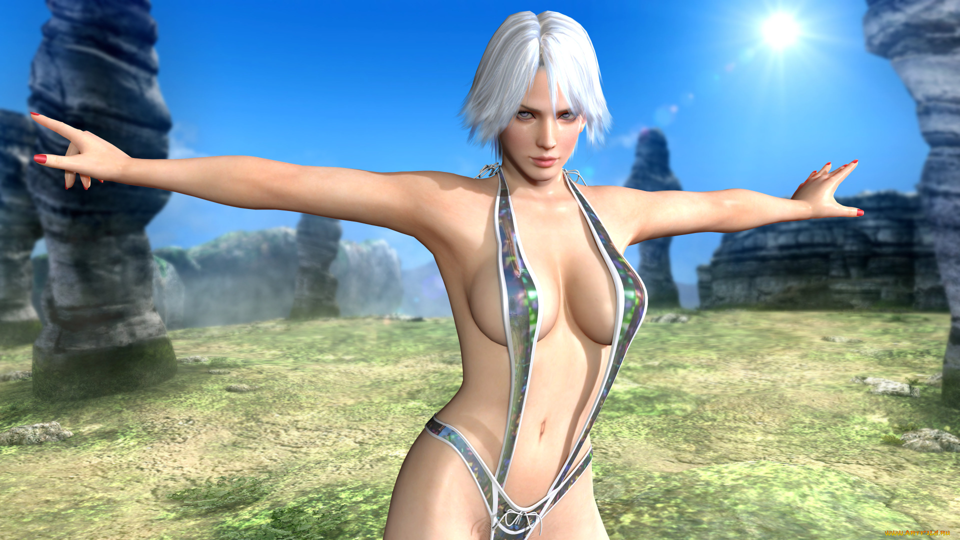 3д, графика, аниме, , anime, фон, взгляд, девушка