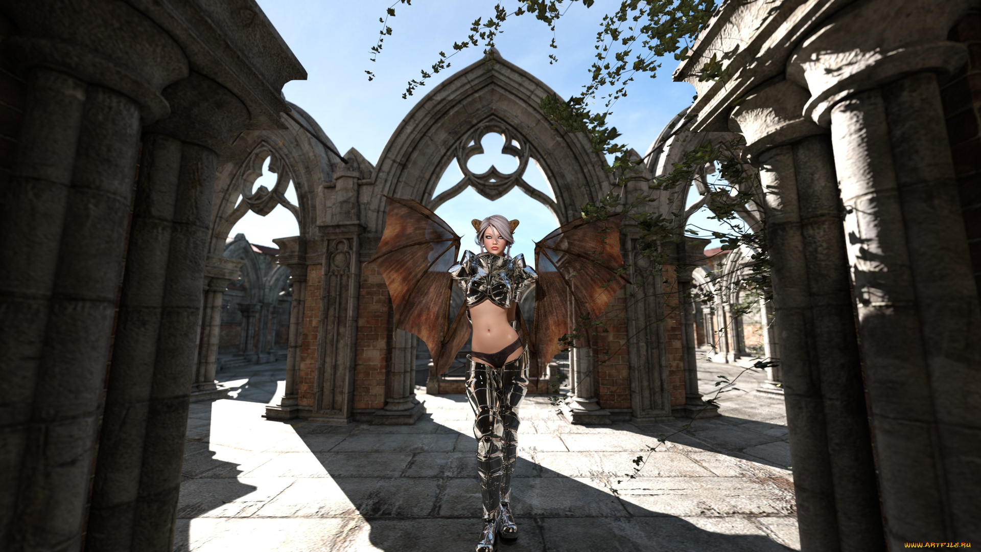 3д, графика, эльфы, , elves, эльфийка, фон, взгляд