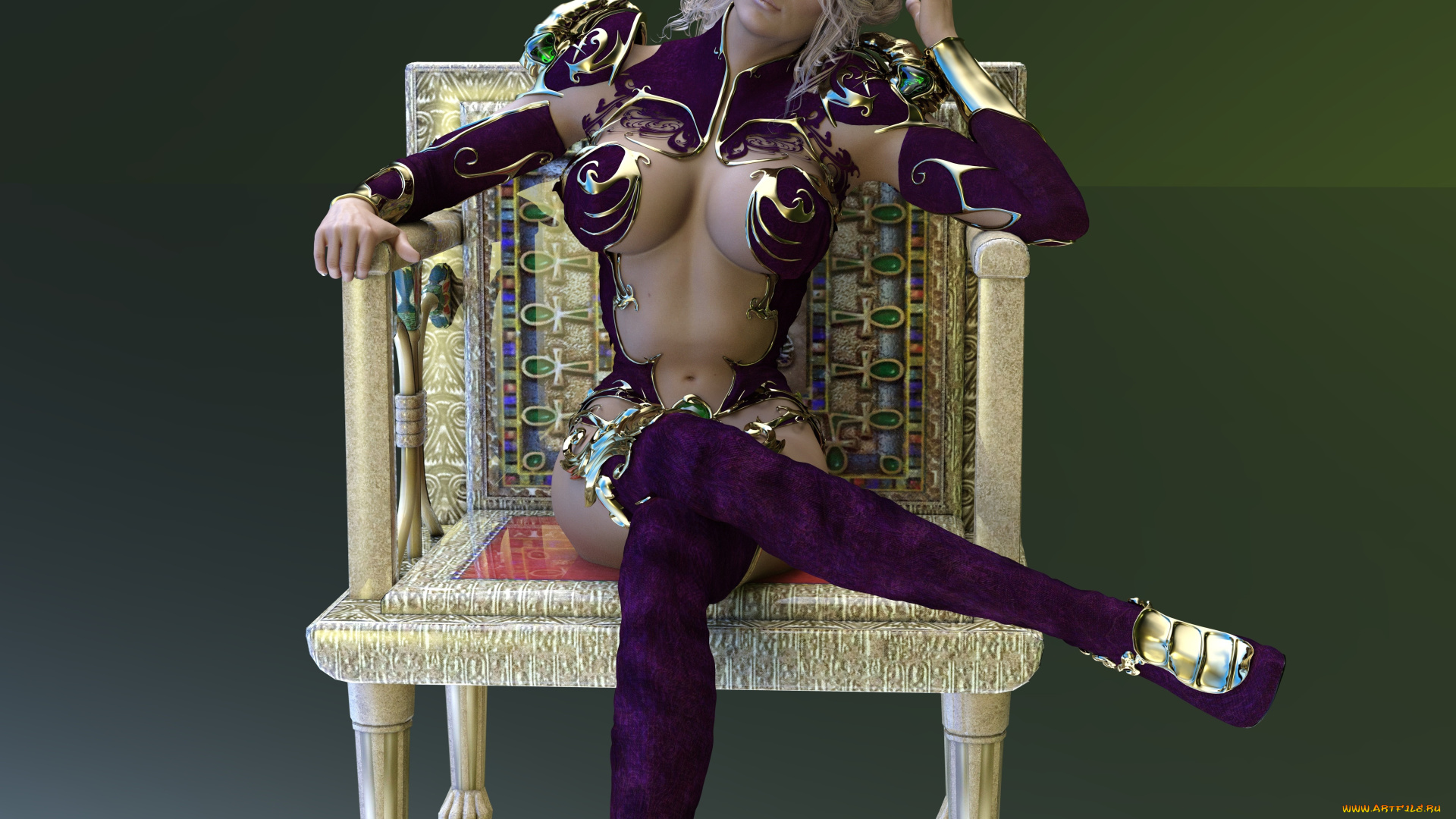 3д, графика, фантазия, , fantasy, девушка, фон, взгляд