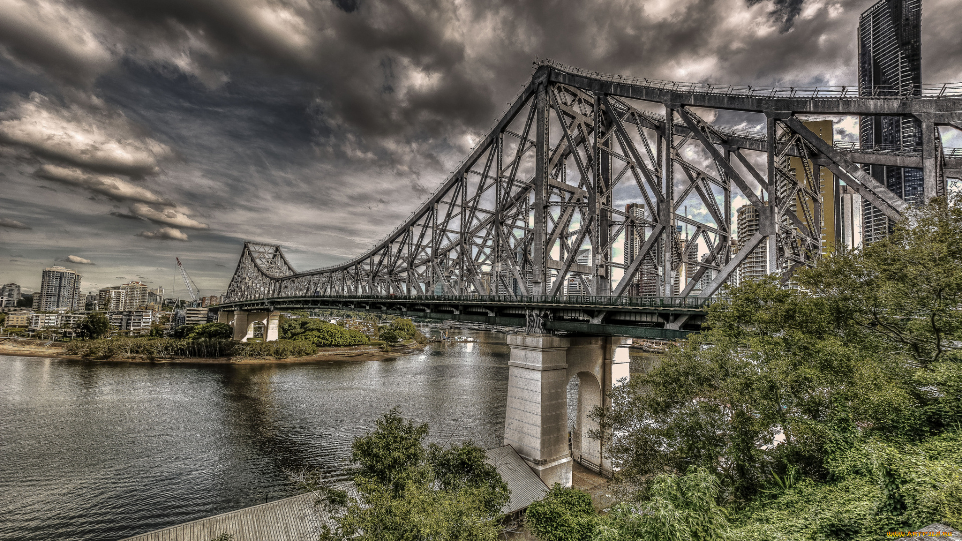 города, -, мосты, река, мост