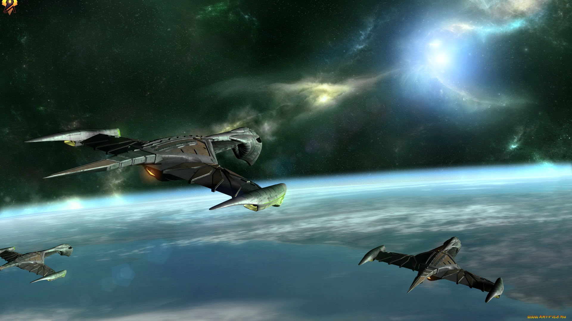 космос, арт, космический, корабль, планета, вселенная, полет