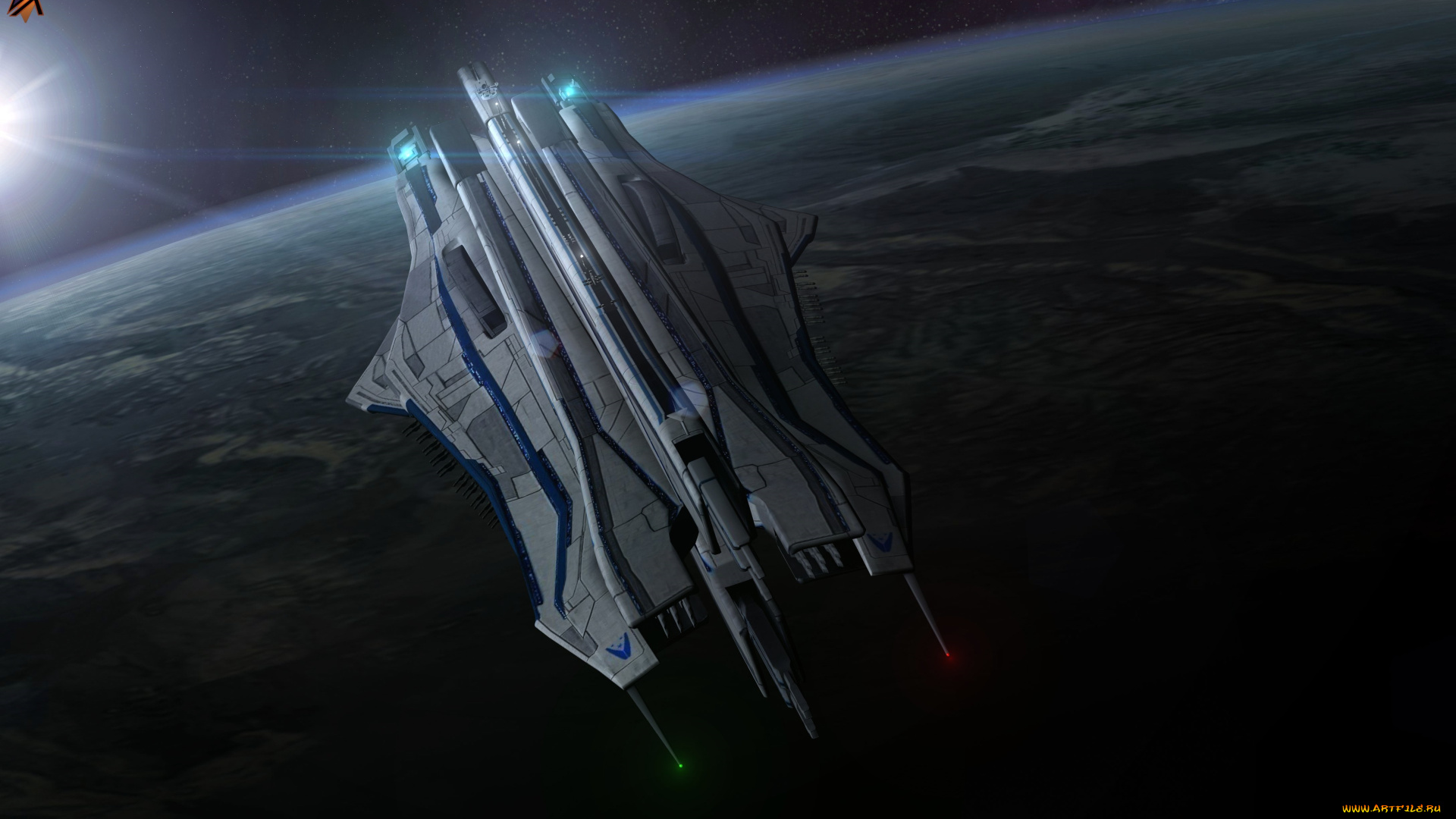 космос, арт, космический, корабль, полет, планета, вселенная