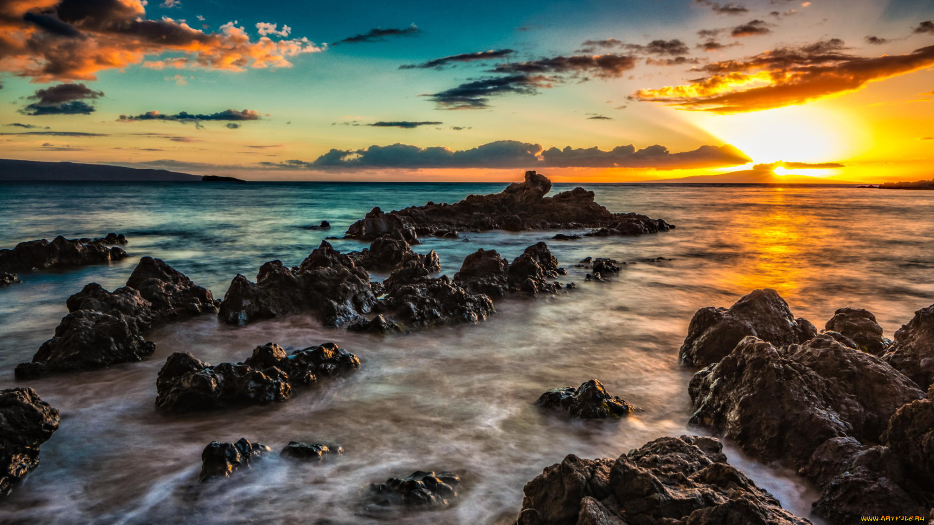 природа, побережье, скалы, рассвет, пейзаж, море