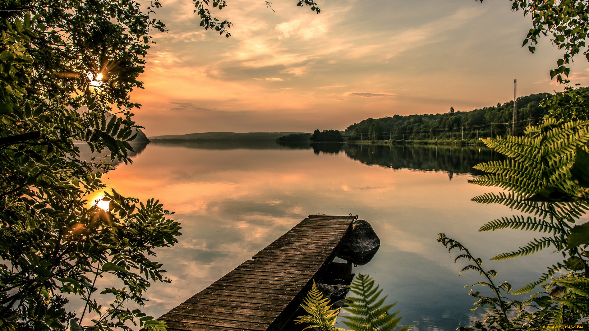 природа, реки, озера, рассвет