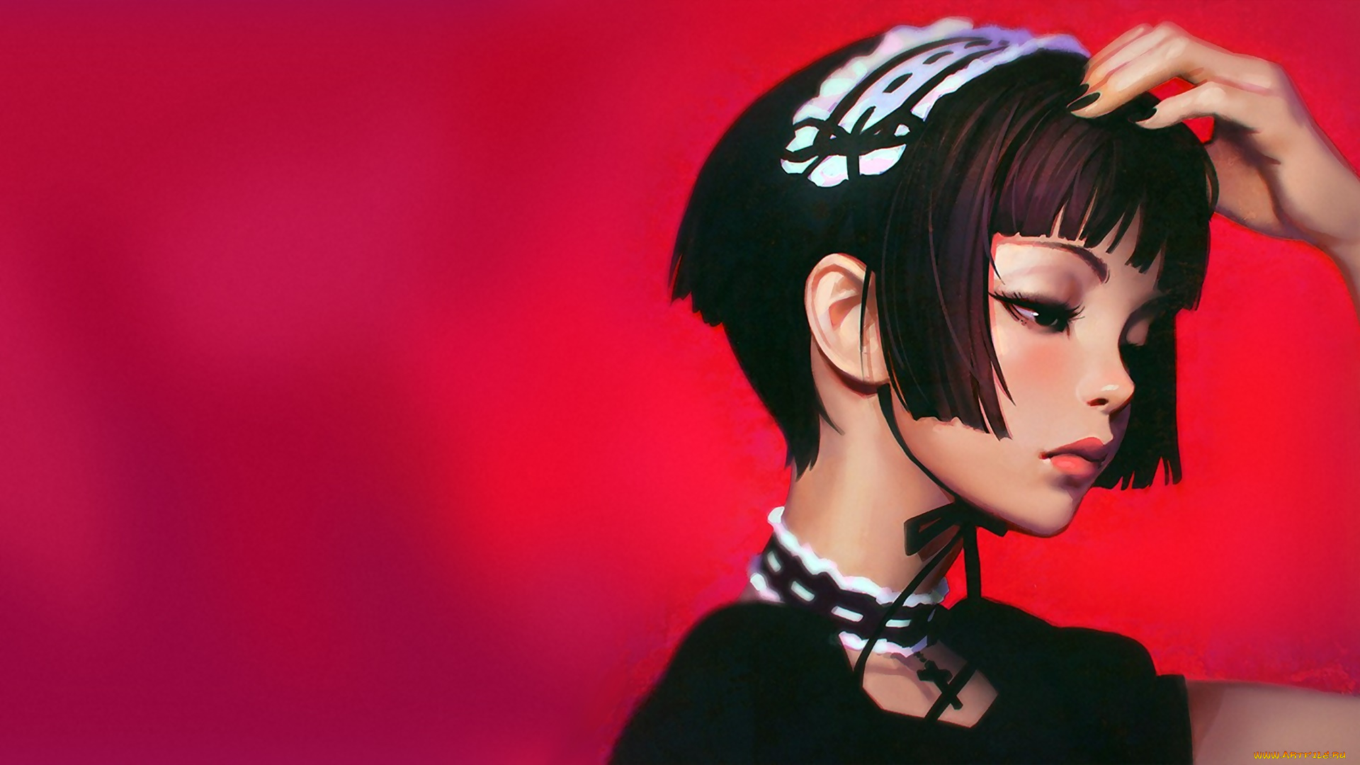 рисованное, дети, девушка, фон