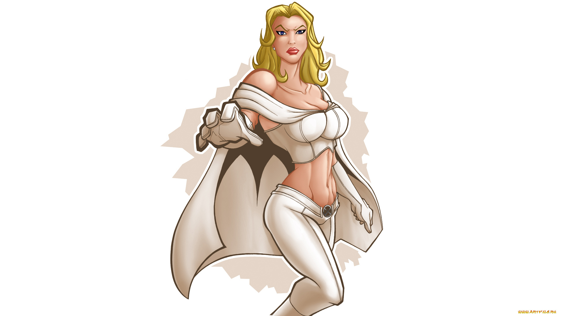 рисованное, комиксы, униформа, взгляд, фон, девушка, плащ