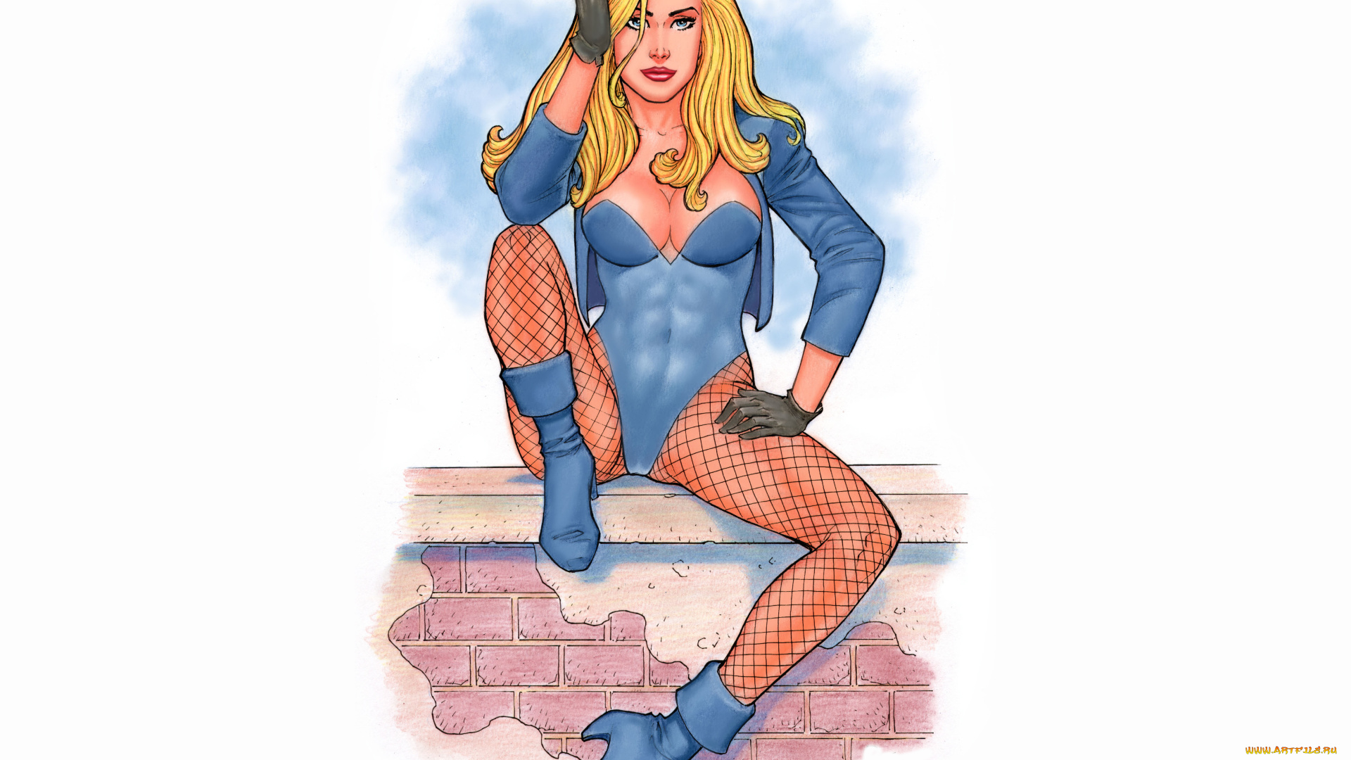 рисованное, комиксы, взгляд, фон, девушка