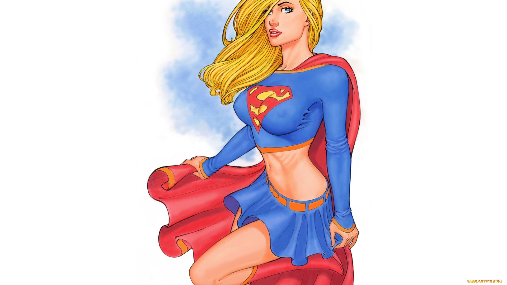 рисованное, комиксы, взгляд, фон, плащ, девушка, униформа