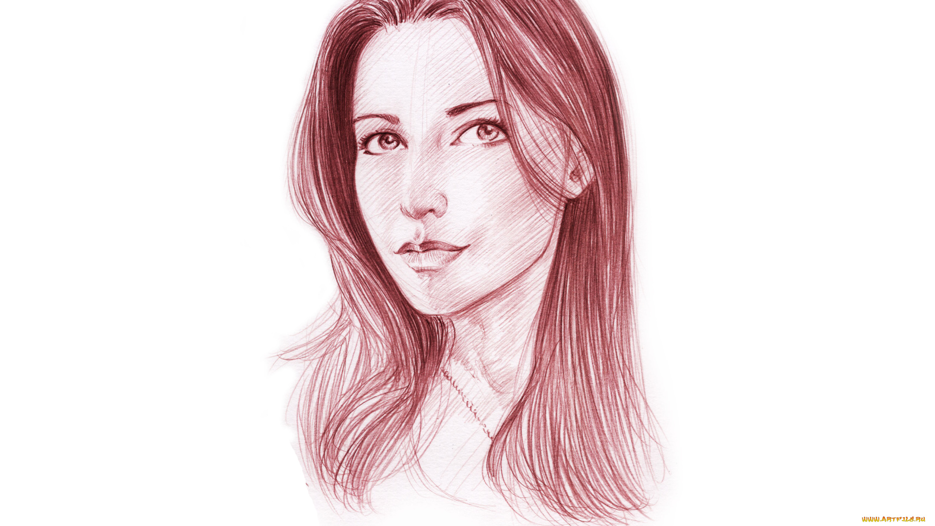 рисованное, люди, фон, скетч, портрет, девушка, взгляд