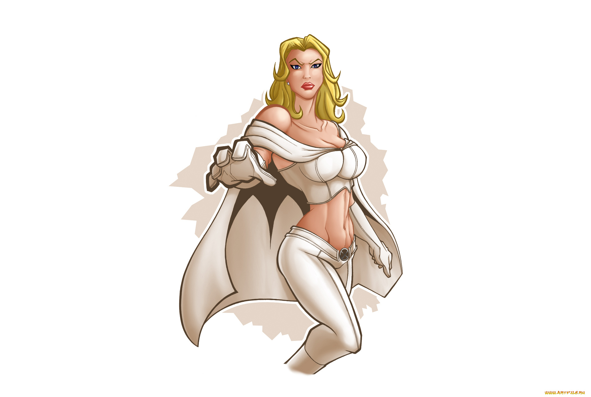 рисованное, комиксы, униформа, взгляд, фон, девушка, плащ