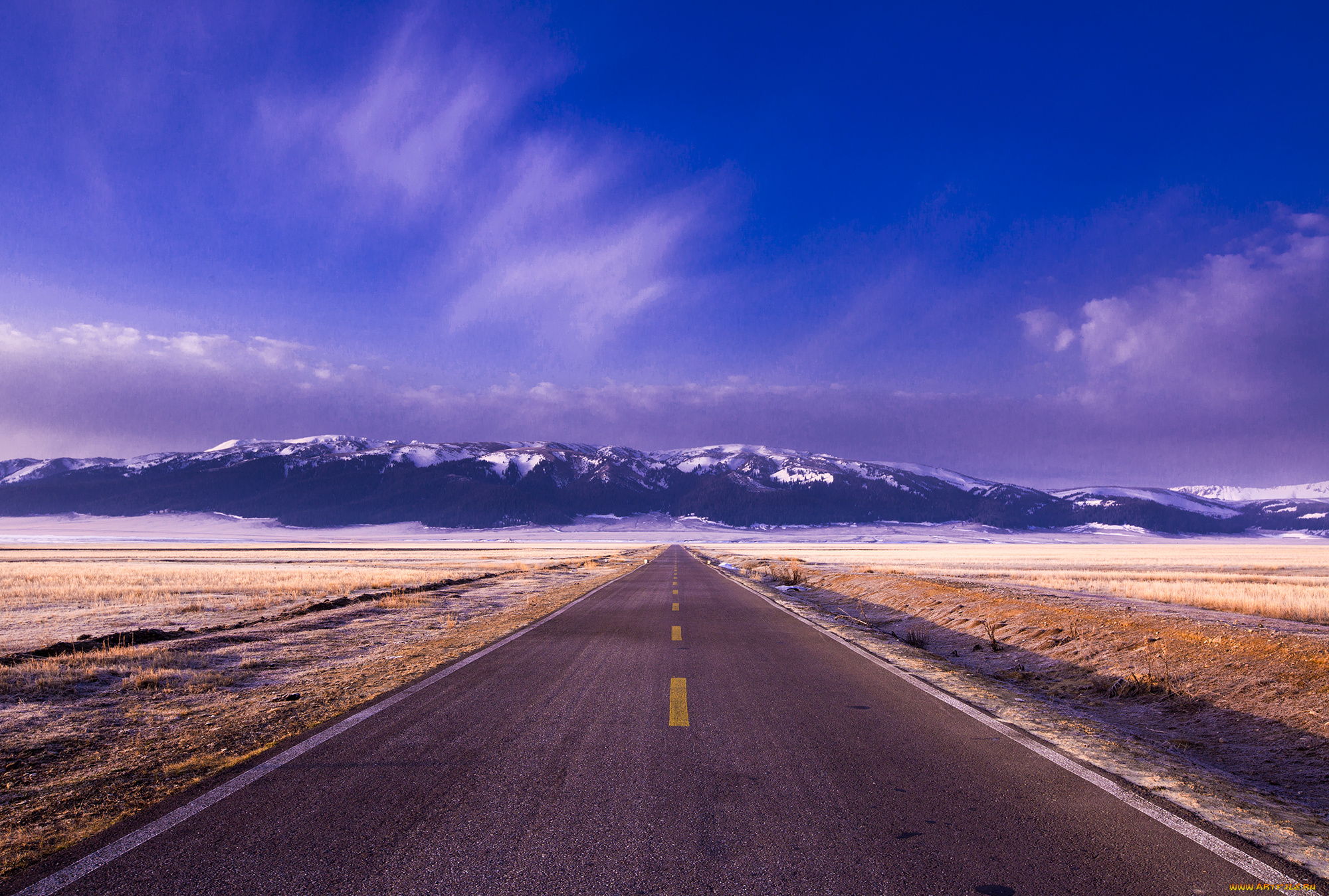 природа, дороги, холмы, дорога