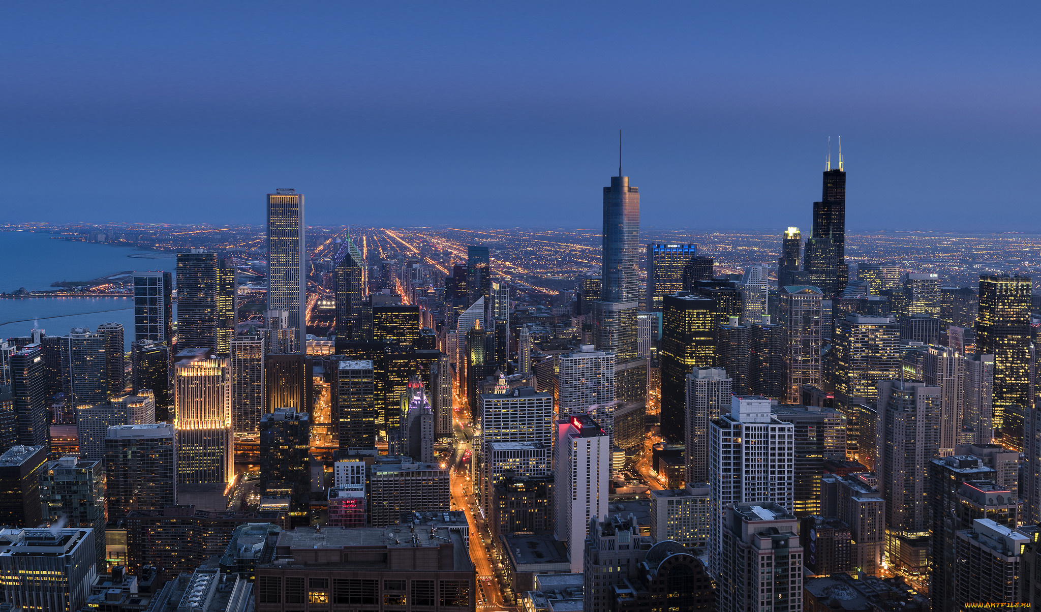 chicago, города, Чикаго, , сша, панорама