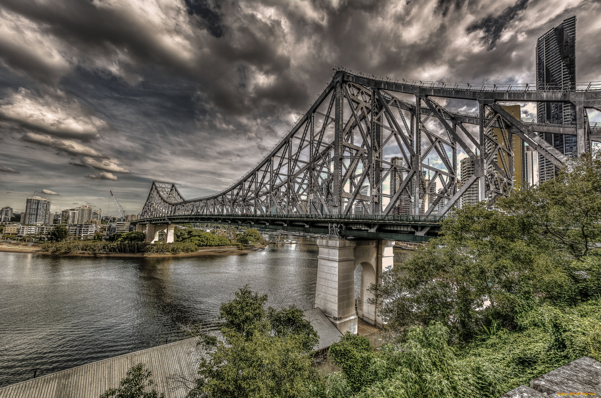 города, -, мосты, река, мост