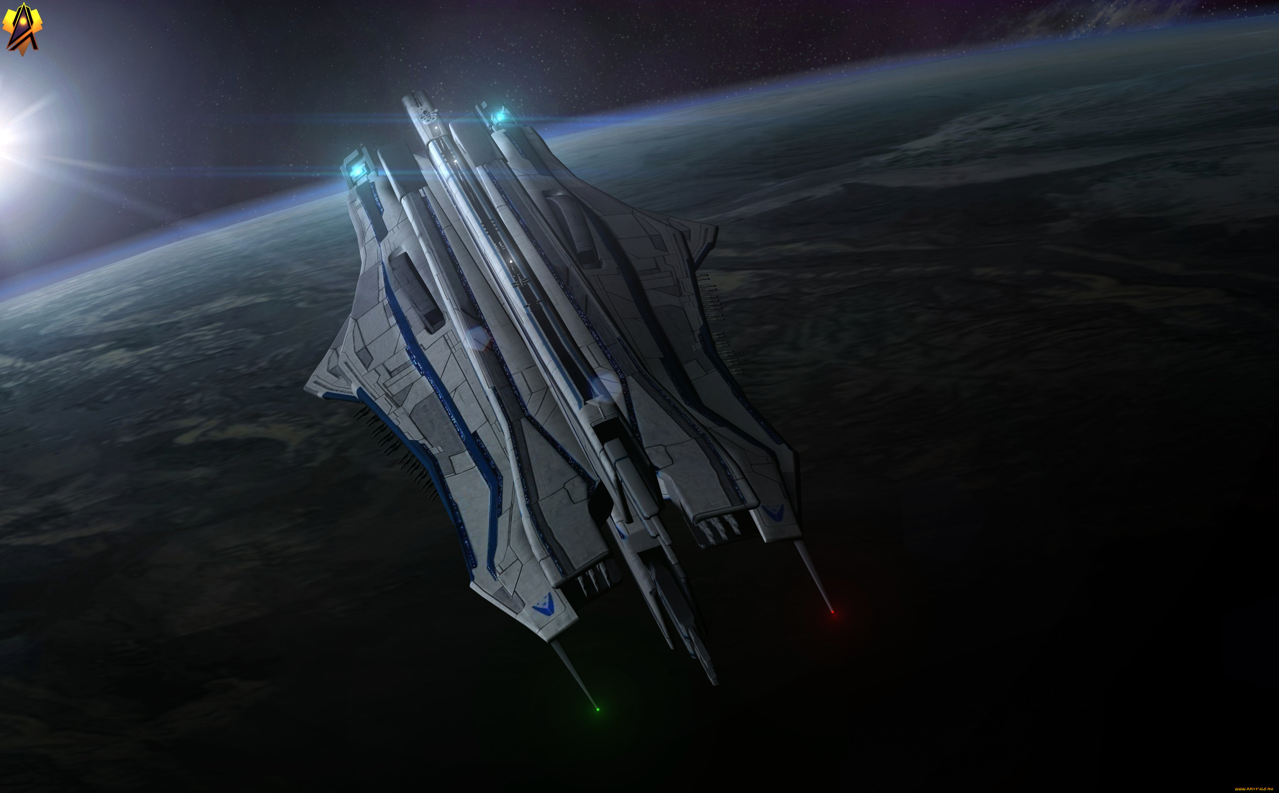 космос, арт, космический, корабль, полет, планета, вселенная