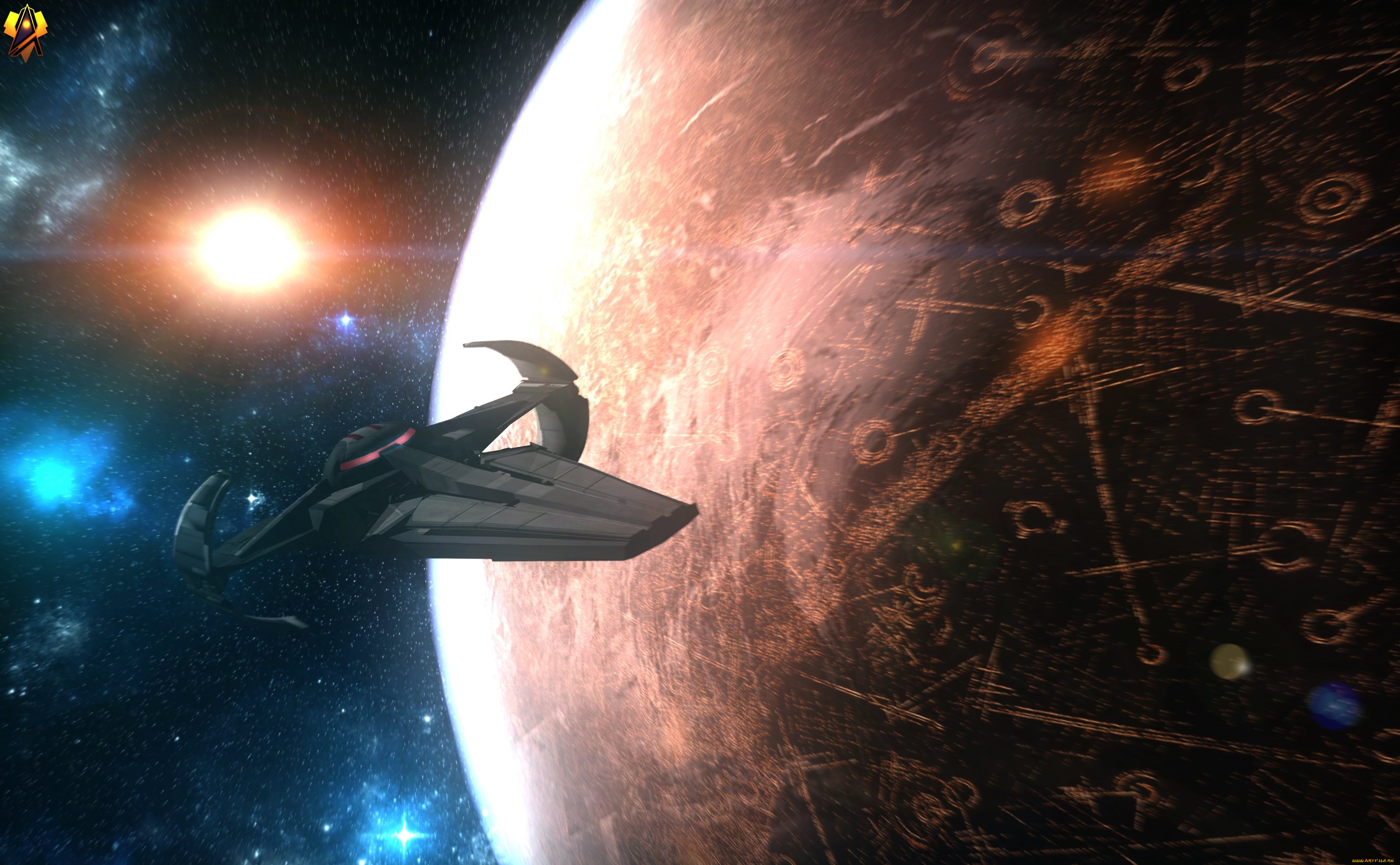 космос, арт, космический, корабль, планета, вселенная, полет