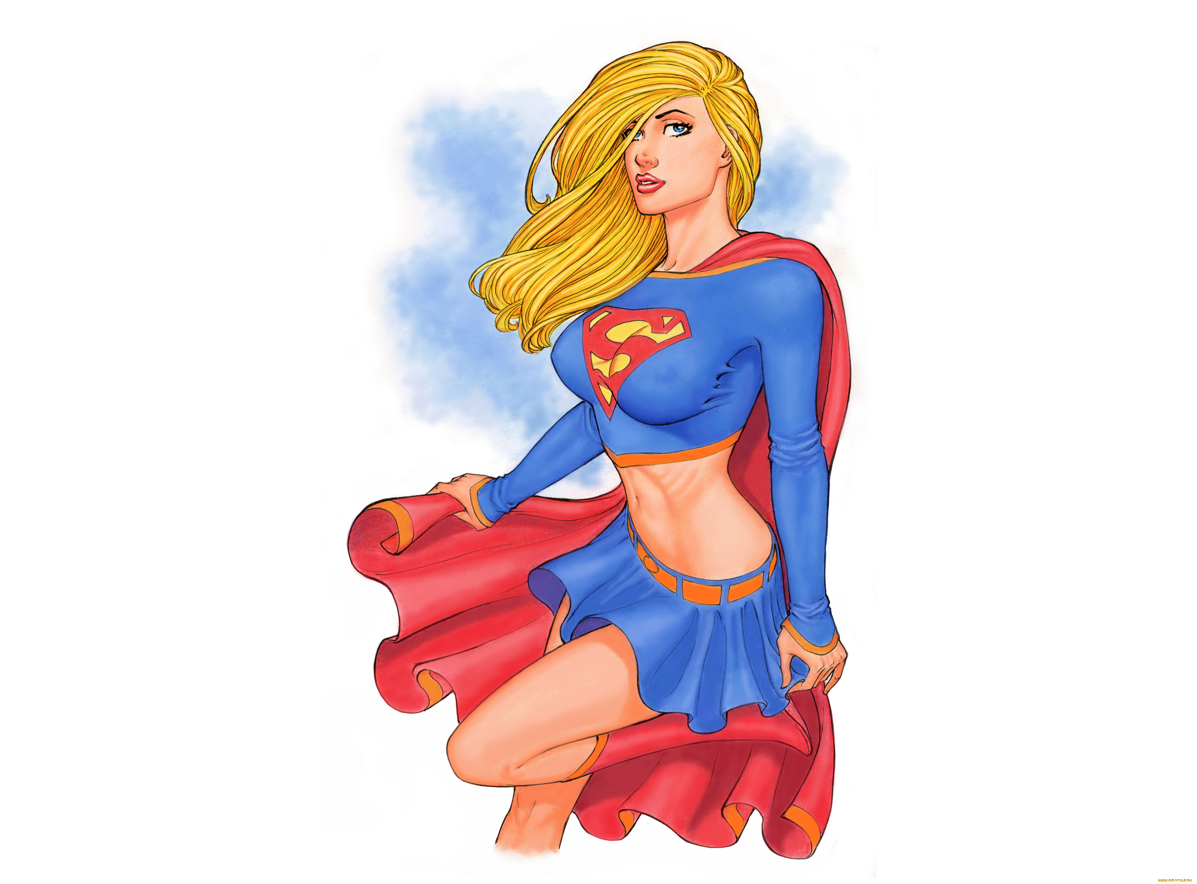 рисованное, комиксы, взгляд, фон, плащ, девушка, униформа