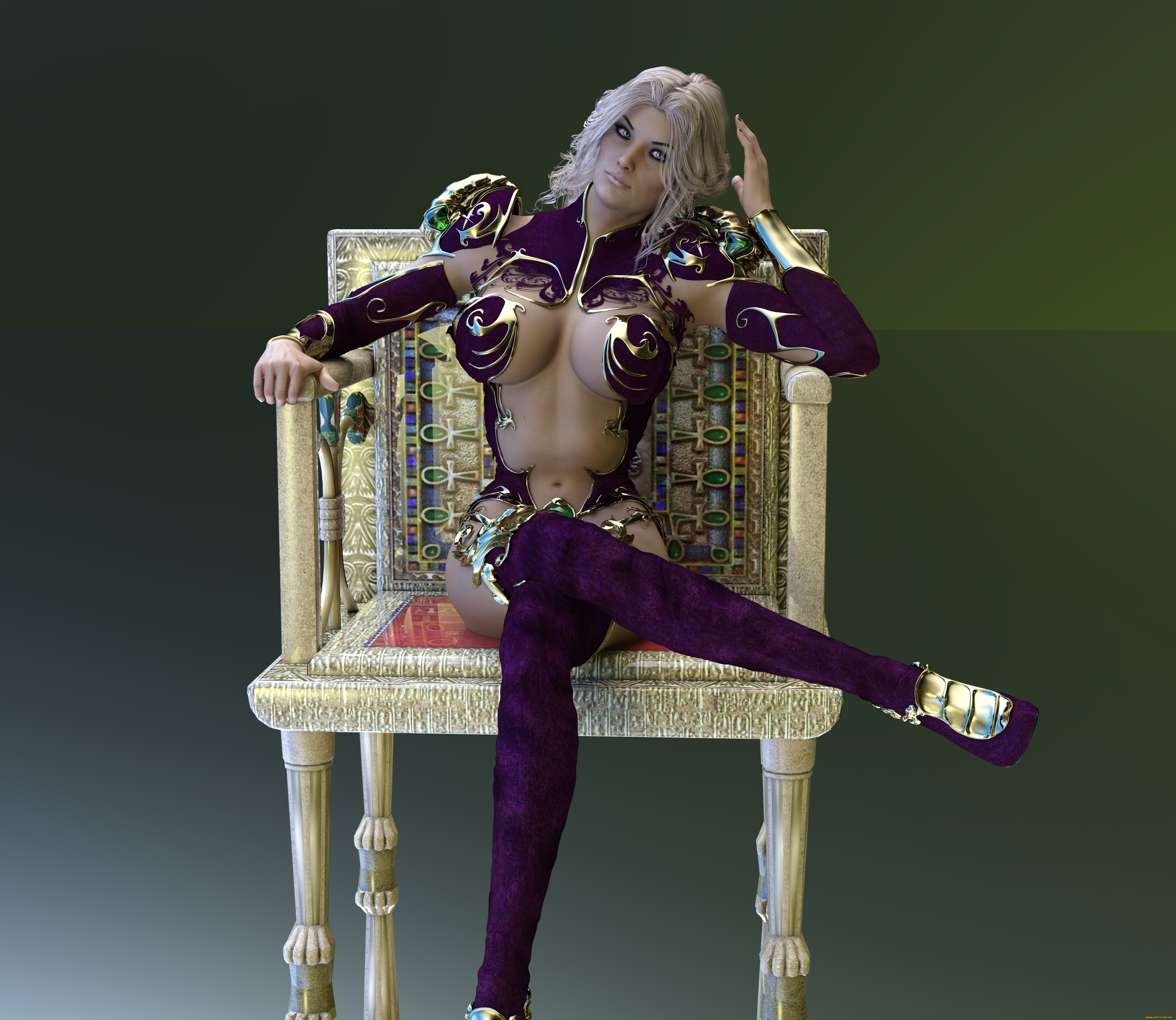 3д, графика, фантазия, , fantasy, девушка, фон, взгляд