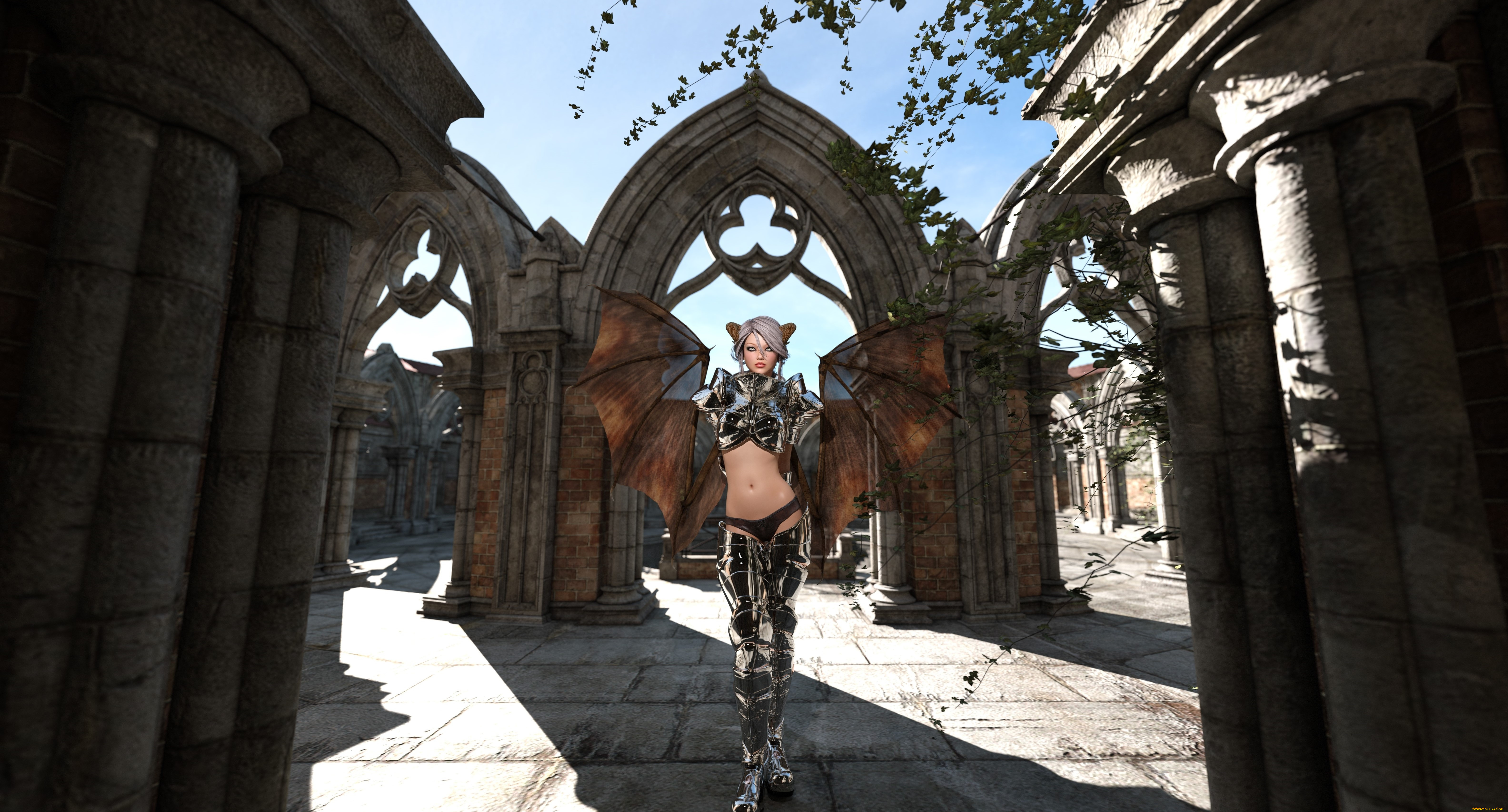 3д, графика, эльфы, , elves, эльфийка, фон, взгляд