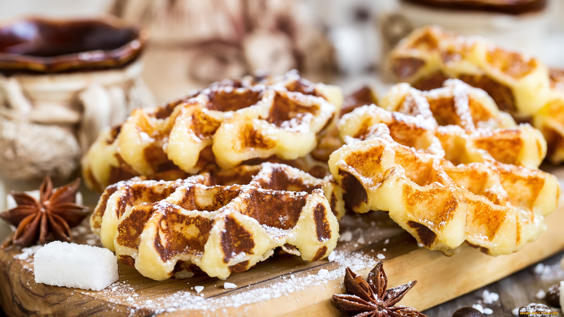 еда, пирожные, , кексы, , печенье, чашки, бадьян, зерна, сахар, вафли, кофе