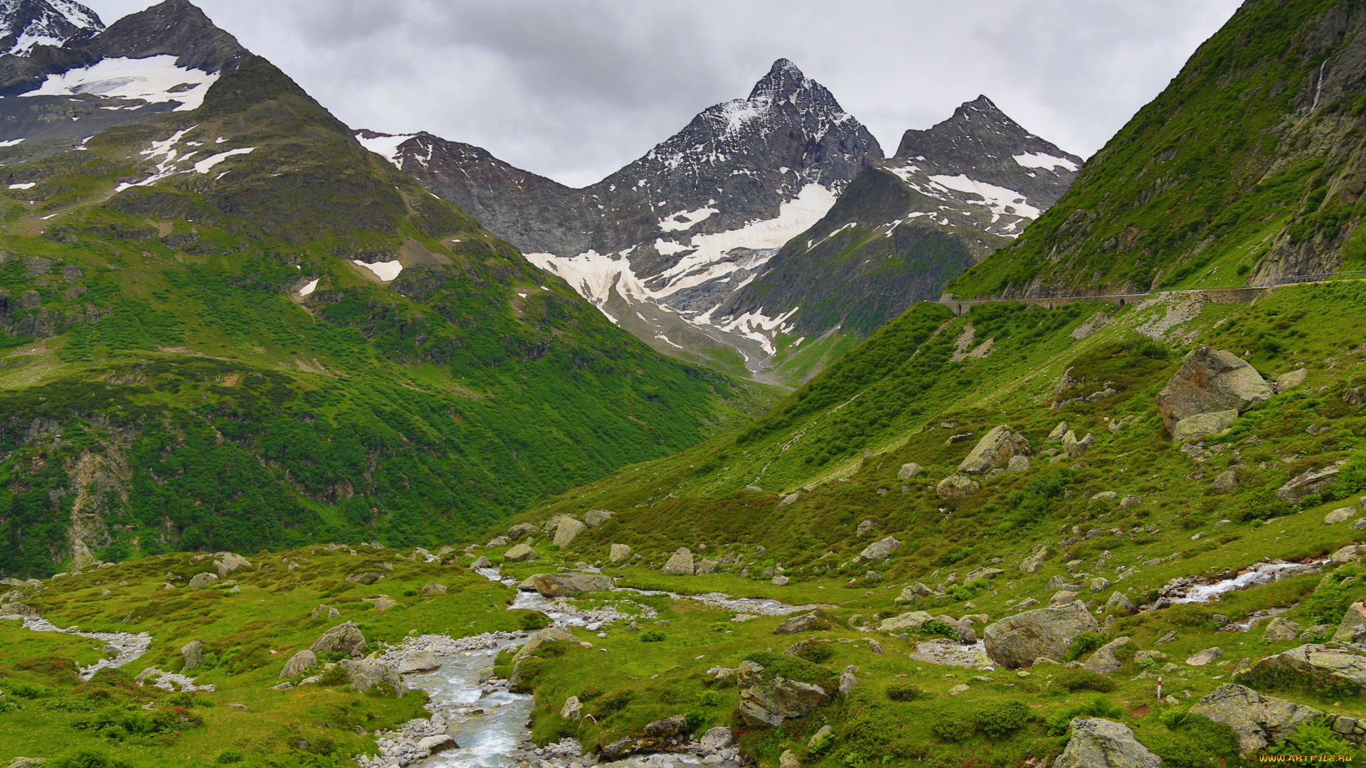 природа, горы, снег