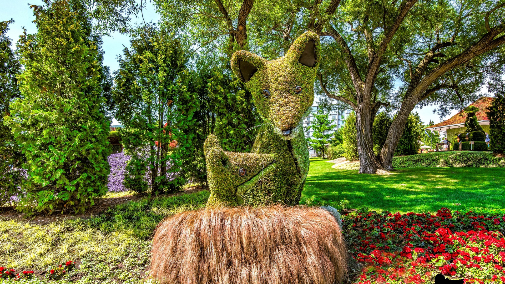 разное, садовые, и, парковые, скульптуры, цветочная, скульптура, пейзаж, парк, красиво, природа, фигура