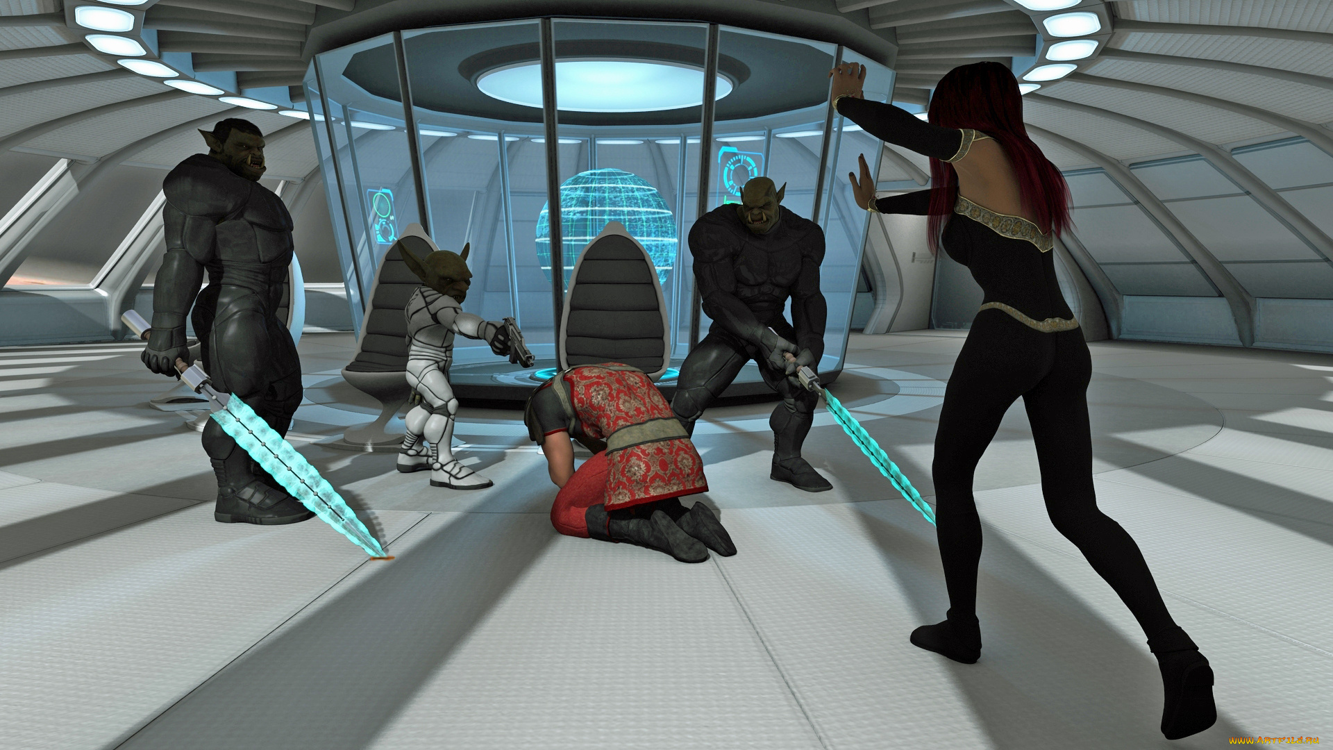 3д, графика, фантазия, , fantasy, девушка, взгляд, фон