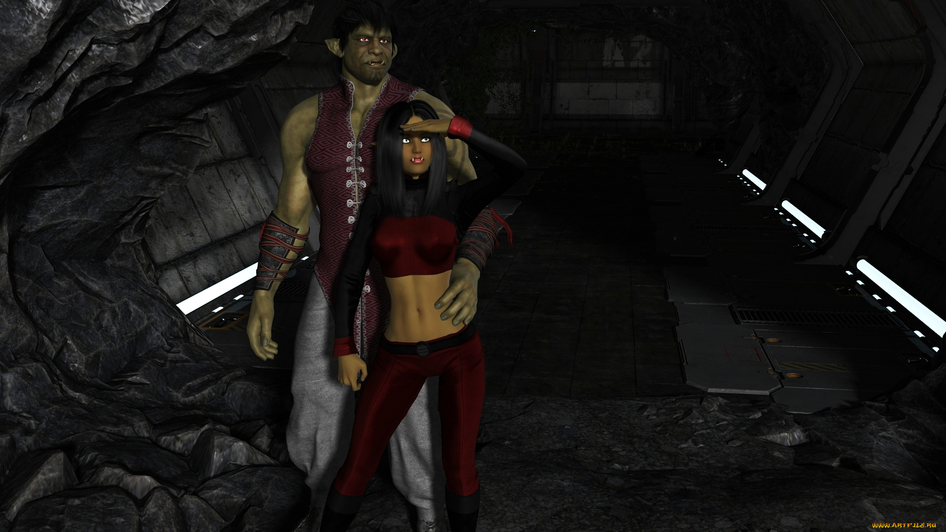 3д, графика, фантазия, , fantasy, фон, девушка, взгляд