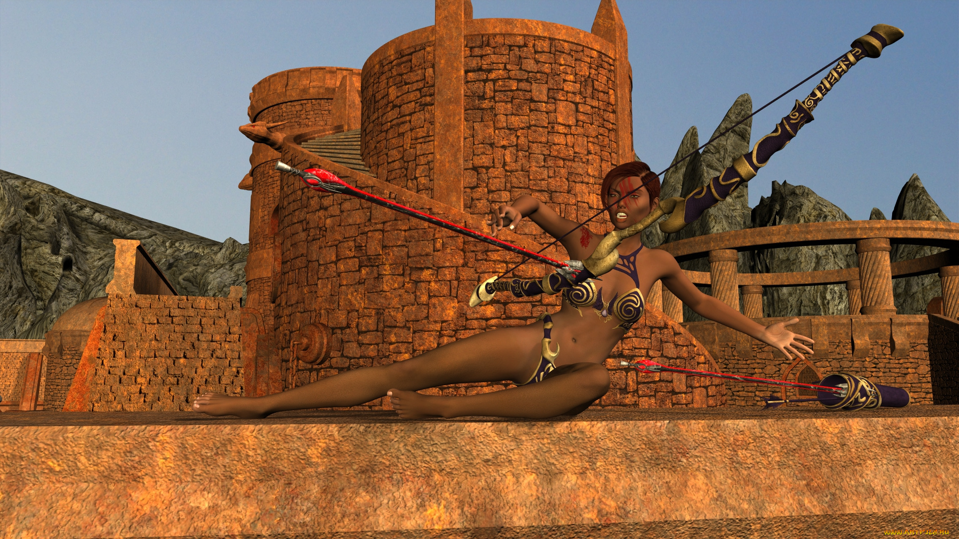 3д, графика, фантазия, , fantasy, фон, взгляд, девушка