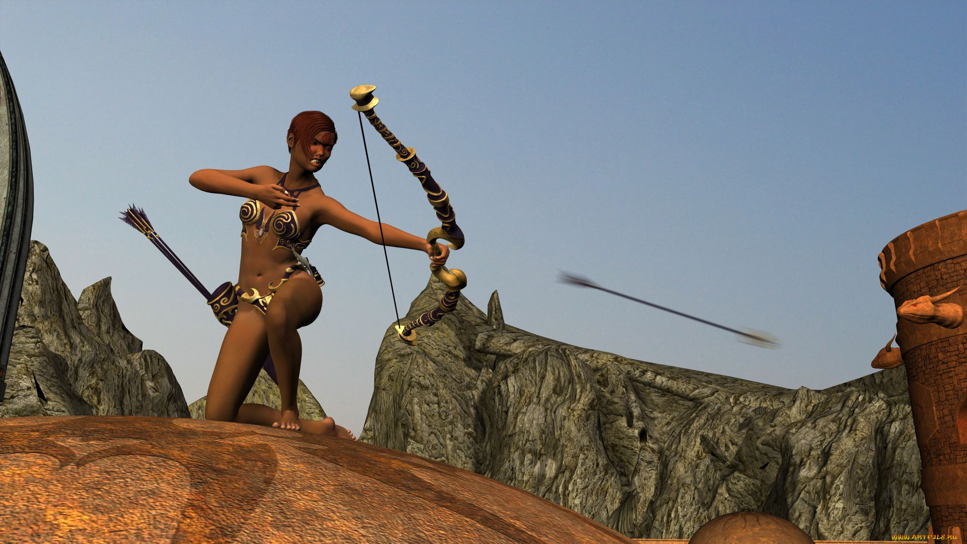 3д, графика, фантазия, , fantasy, фон, взгляд, девушка