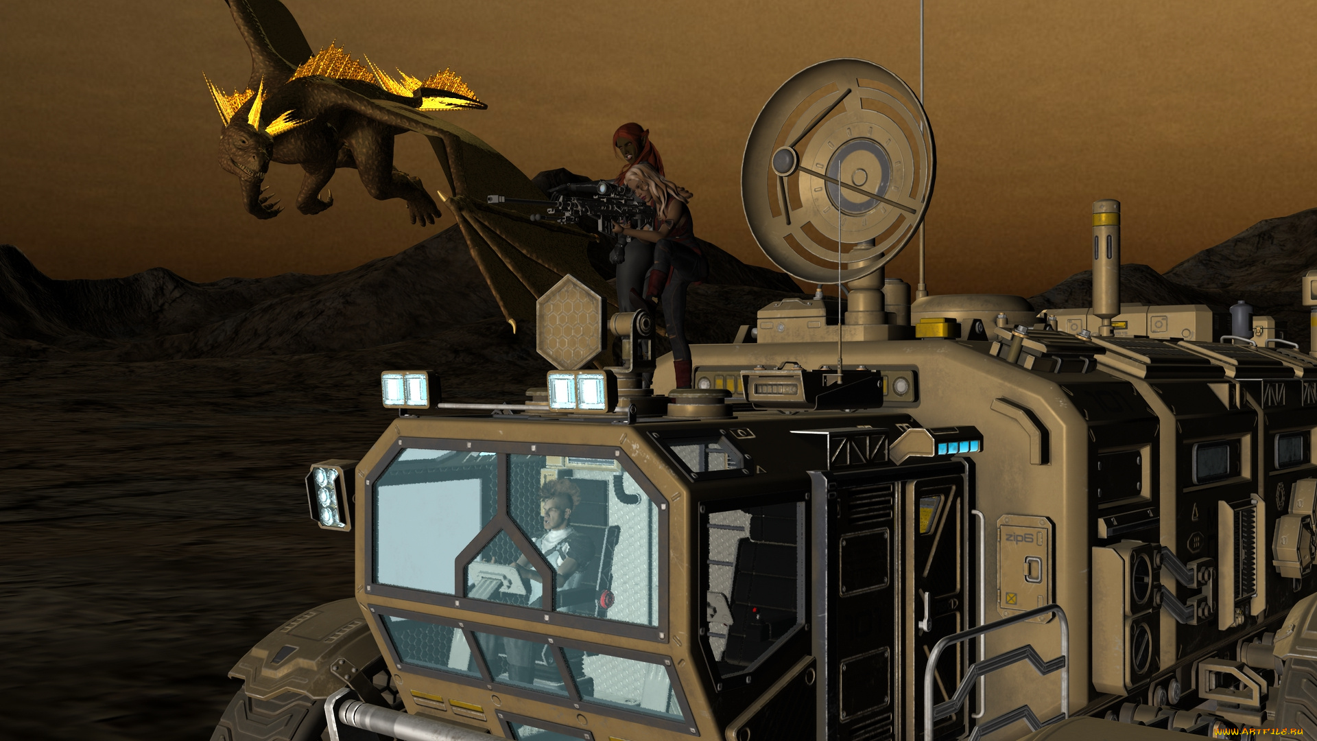 3д, графика, фантазия, , fantasy, фон, взгляд, девушка