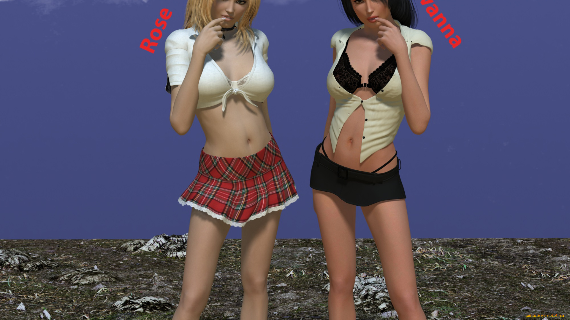 3д, графика, люди, , people, фон, взгляд, девушки