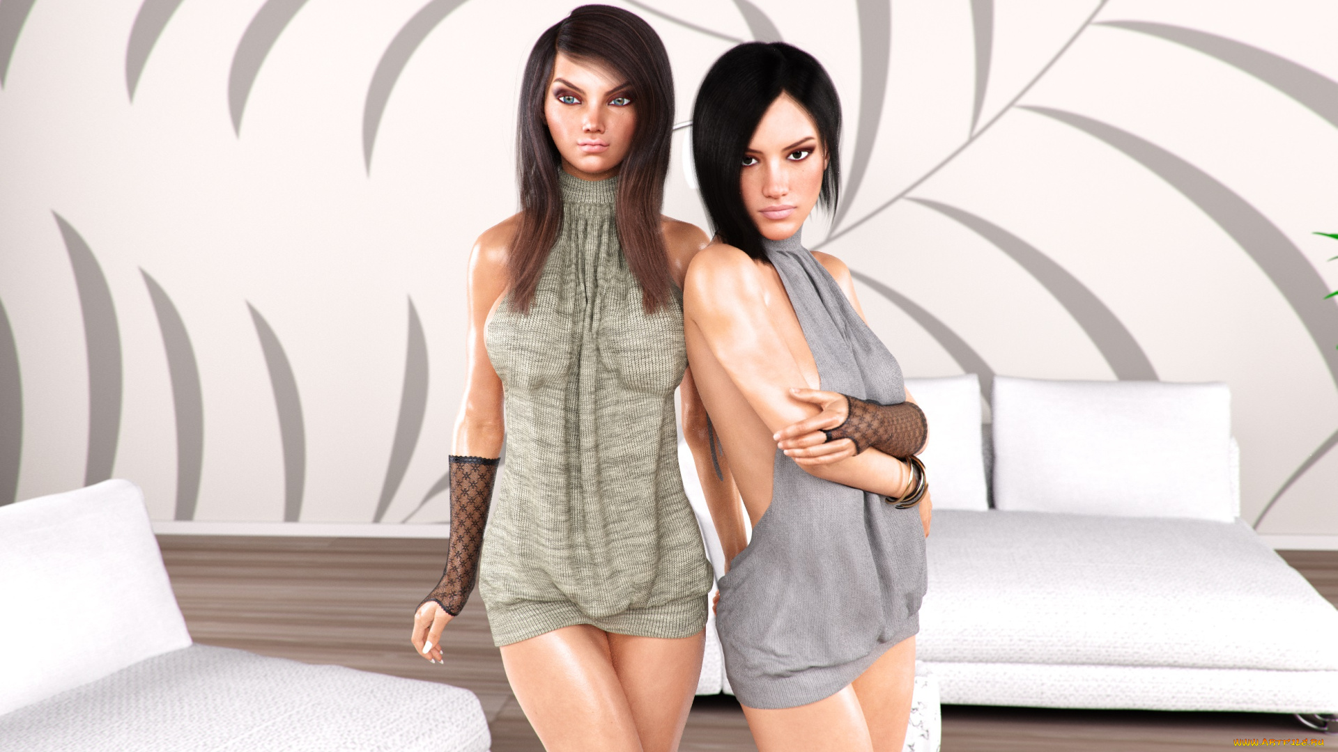 3д, графика, люди, , people, фон, взгляд, девушки