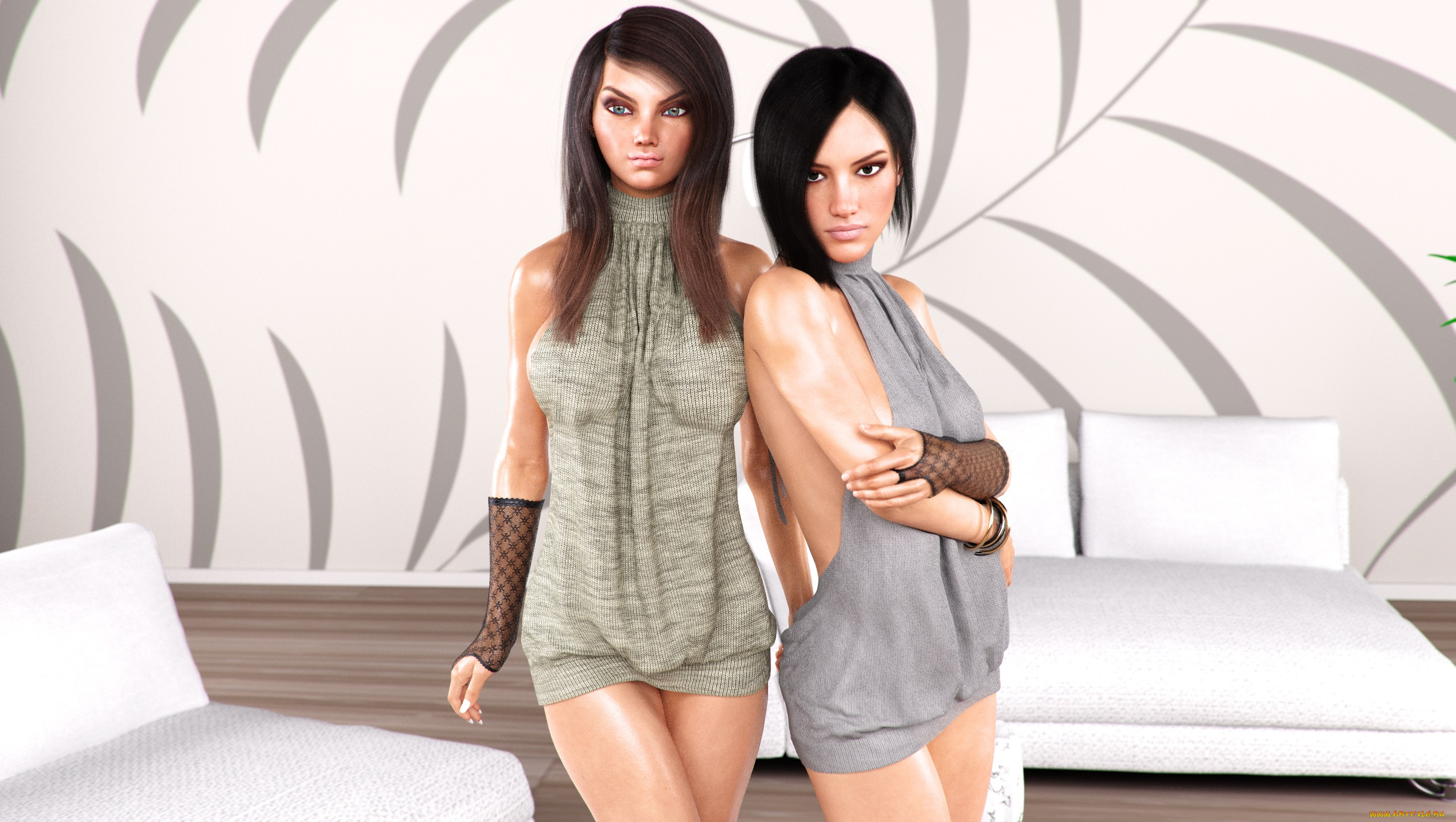 3д, графика, люди, , people, фон, взгляд, девушки