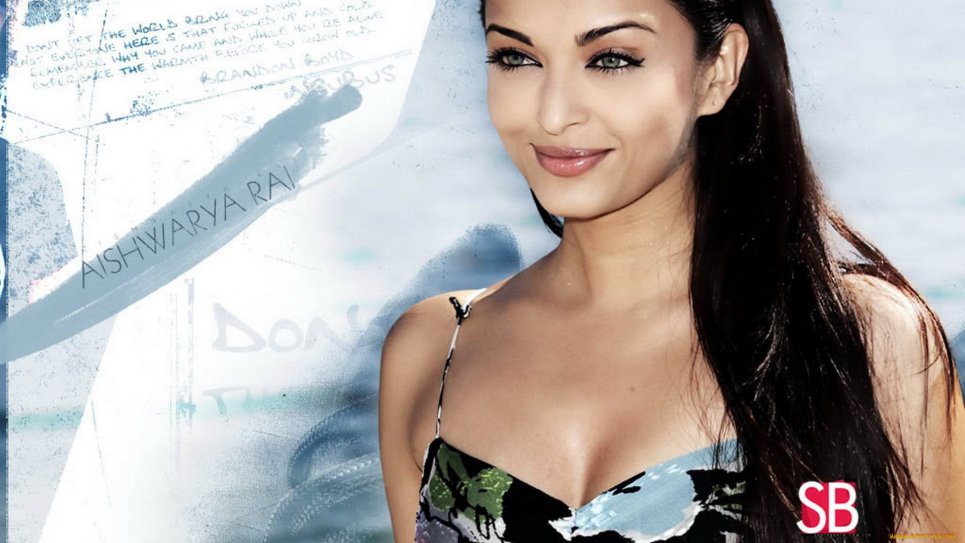 девушки, aishwarya, rai, улыбка, брюнетка, модель, актриса